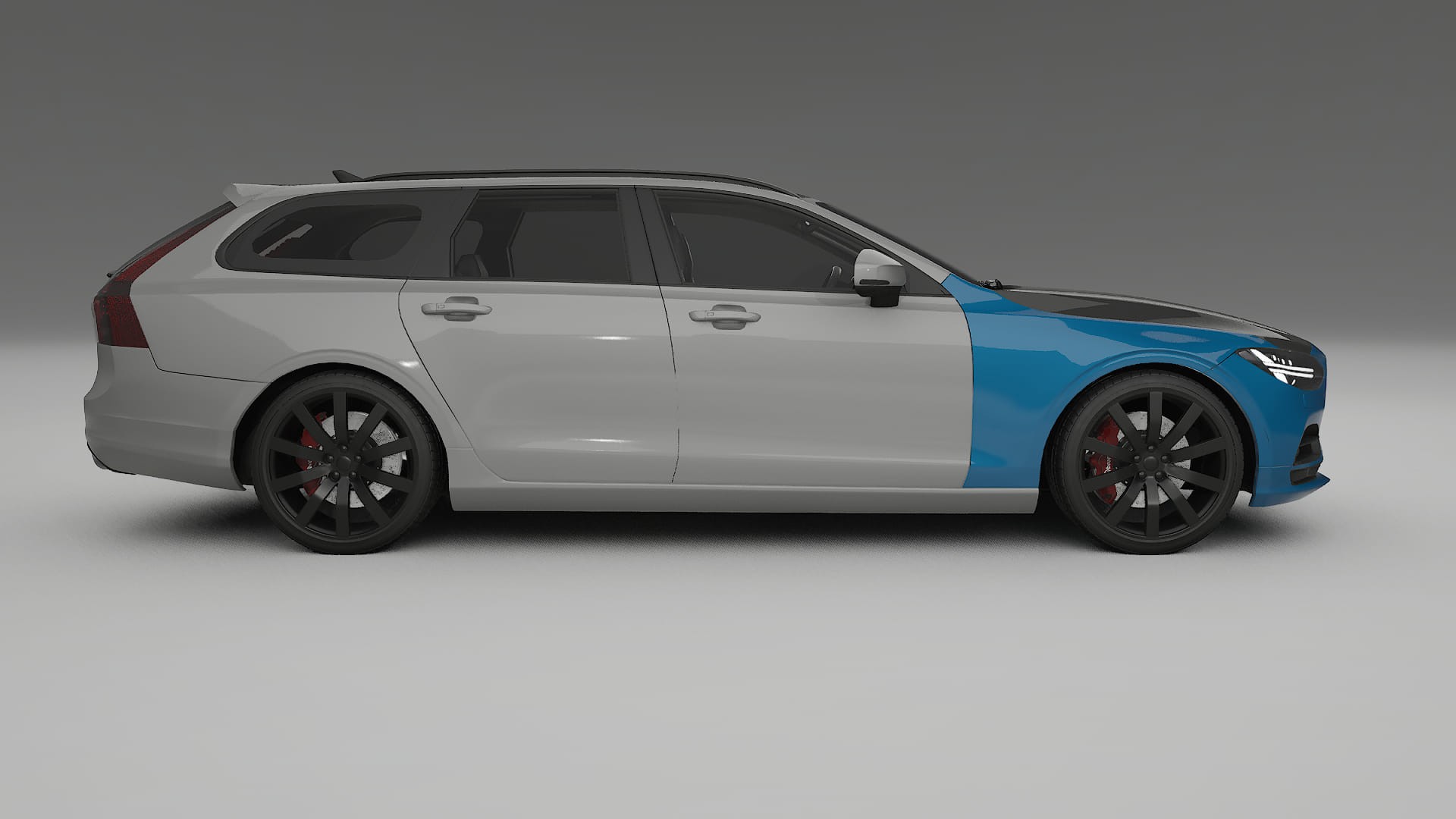 Volvo V90 P5 PPF | CrystalGuard Frontset mit Carbon-Motorhaube