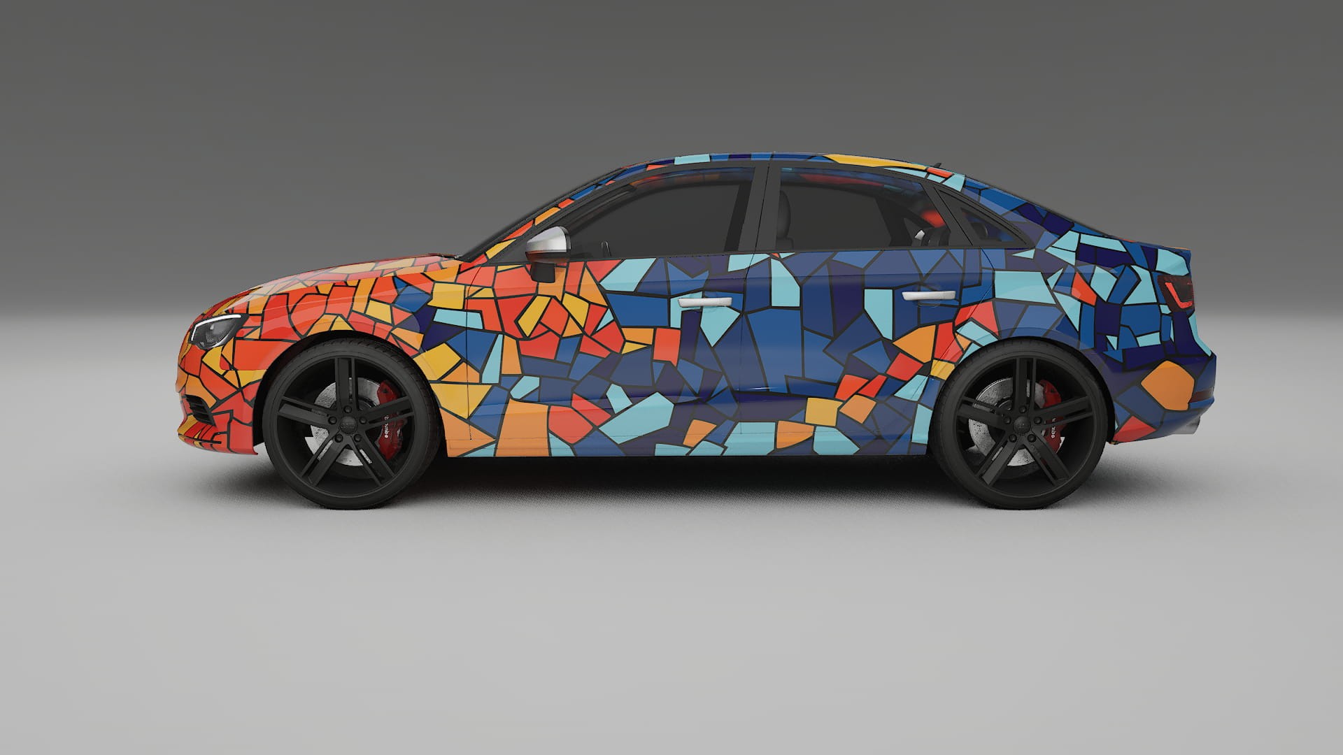 Audi A3 8V sedan prefacelift pre-LCI BARCELONA – Design-Wrap PPF-Kit aus bedruckbarer Polyurethanfolie