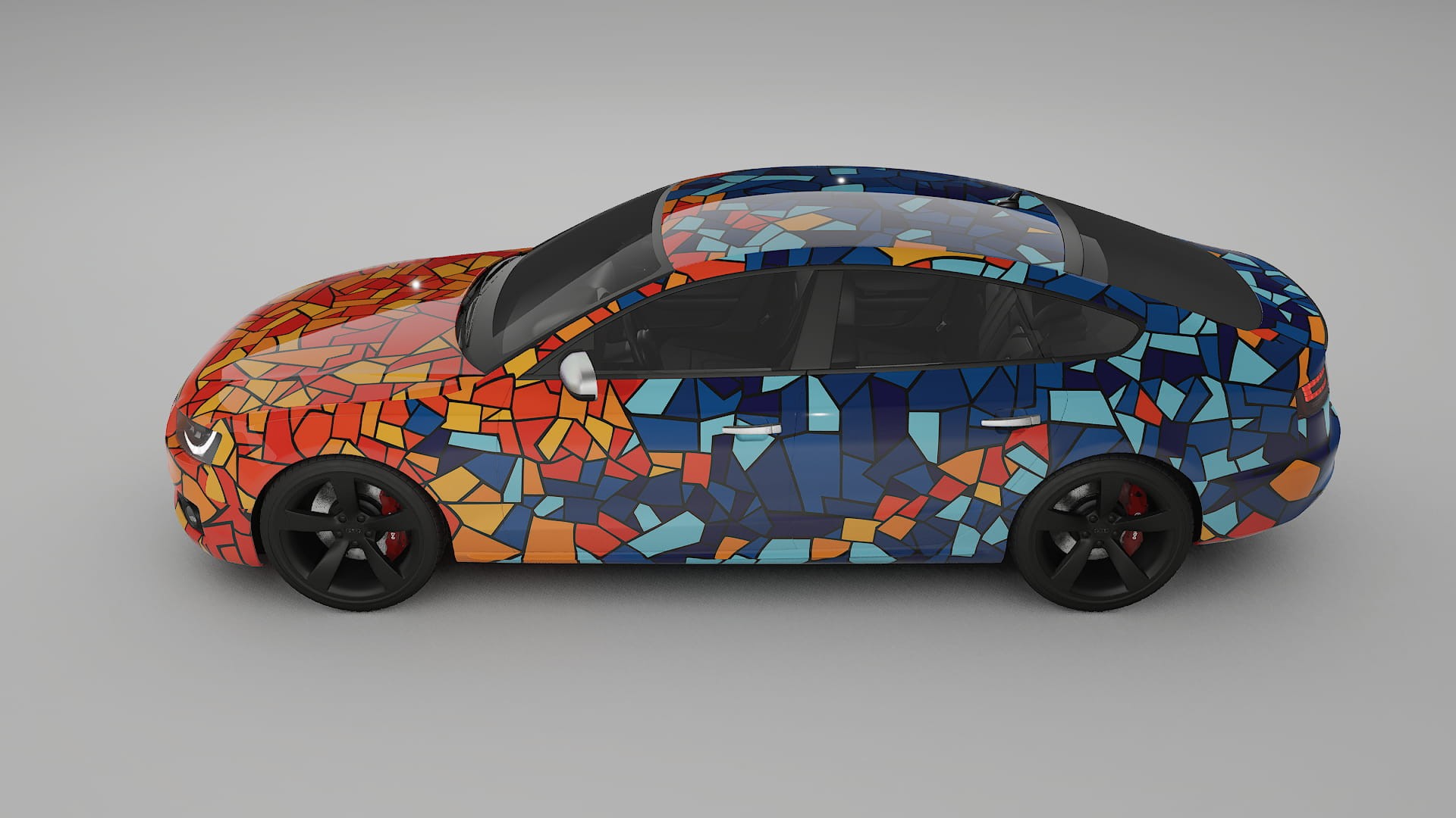 Audi A5 8T Sportback prefacelift pre-LCI BARCELONA – Design-Wrap PPF-Kit aus bedruckbarer Polyurethanfolie