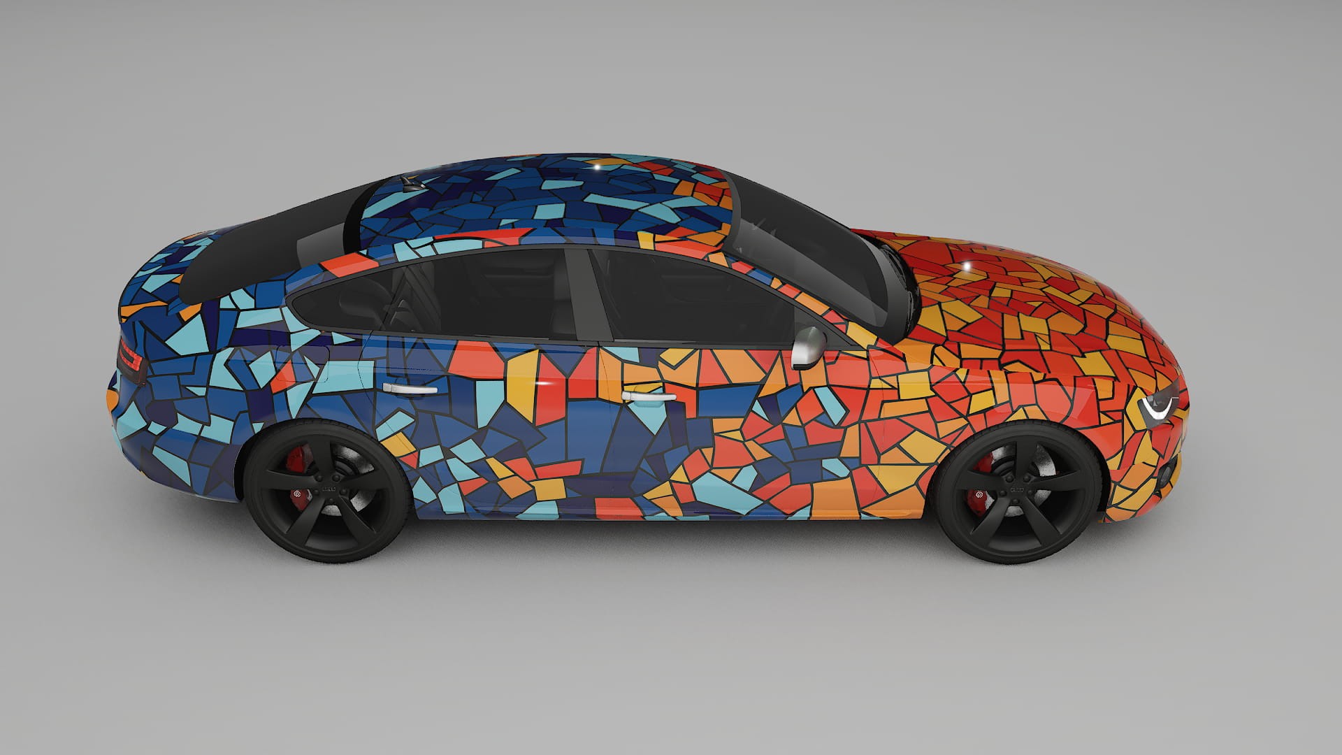 Audi A5 8T Sportback prefacelift pre-LCI BARCELONA – Design-Wrap PPF-Kit aus bedruckbarer Polyurethanfolie