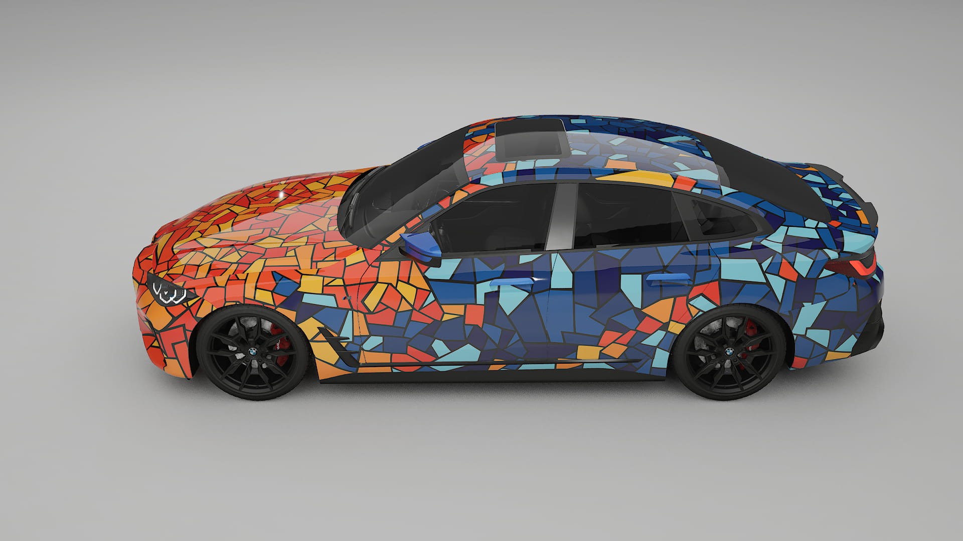 BMW I4 G26 M-Package BARCELONA – Design-Wrap PPF-Kit aus bedruckbarer Polyurethanfolie