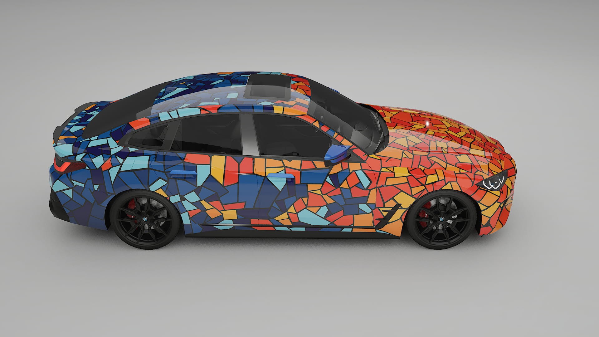 BMW I4 G26 M-Package BARCELONA – Design-Wrap PPF-Kit aus bedruckbarer Polyurethanfolie