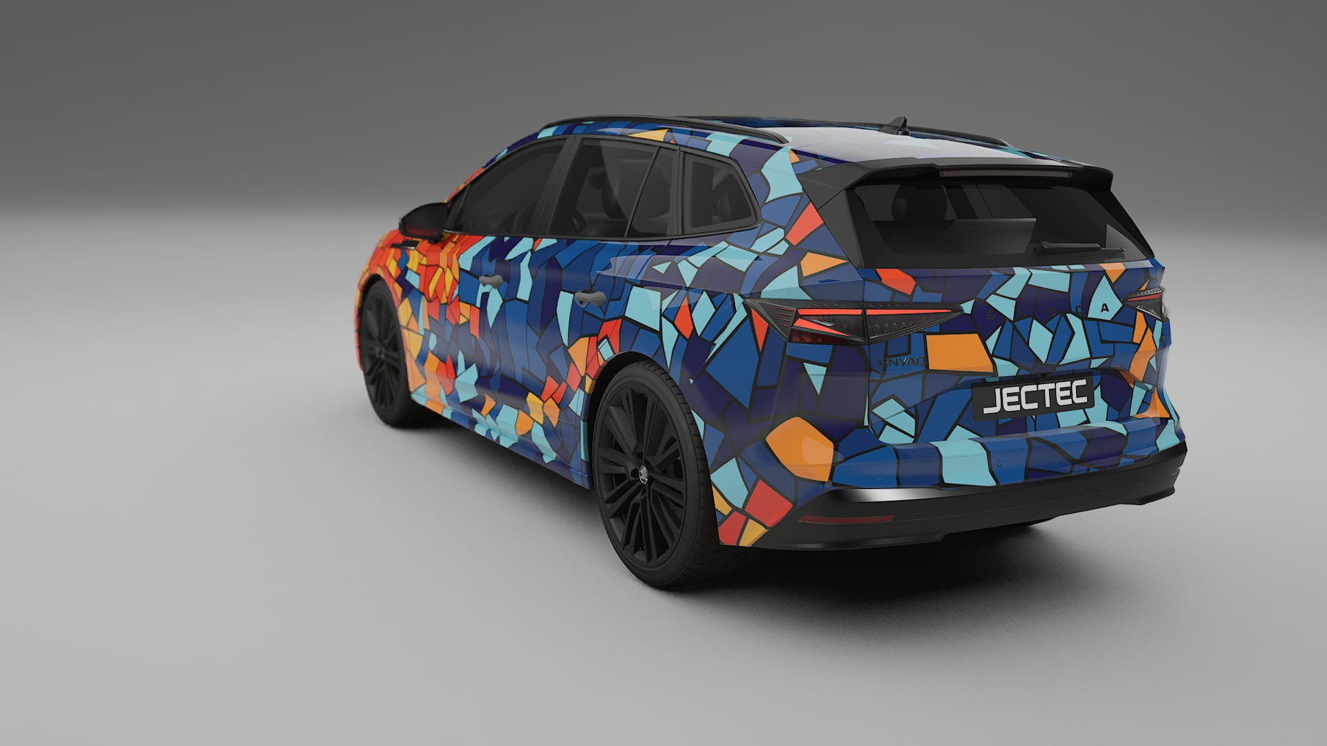 Škoda Enyaq MEB BARCELONA – Design-Wrap PPF-Kit aus bedruckbarer Polyurethanfolie