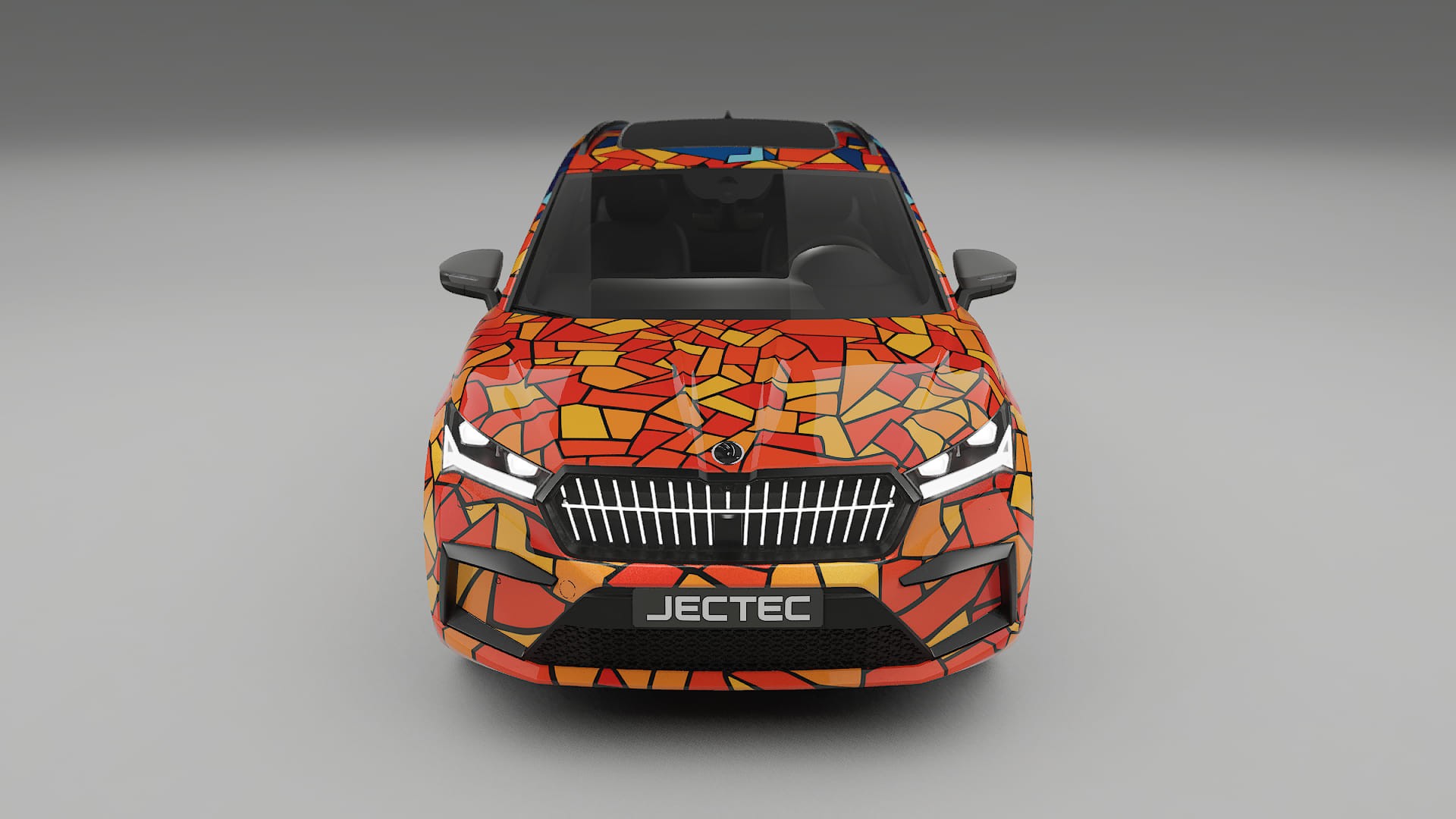 Škoda Enyaq MEB BARCELONA – Design-Wrap PPF-Kit aus bedruckbarer Polyurethanfolie