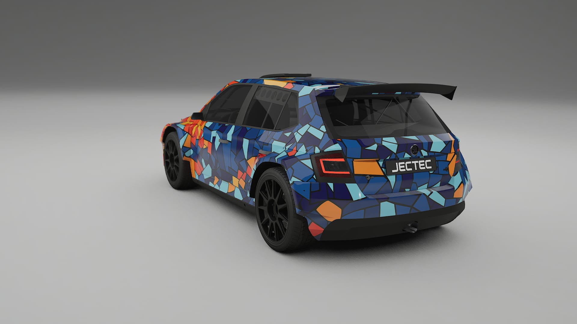 Škoda Fabia R5 6V BARCELONA – Design-Wrap PPF-Kit aus bedruckbarer Polyurethanfolie