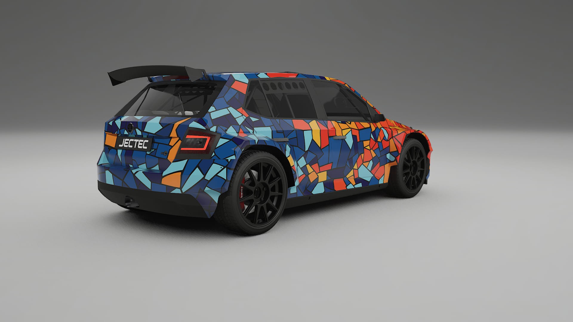 Škoda Fabia R5 6V BARCELONA – Design-Wrap PPF-Kit aus bedruckbarer Polyurethanfolie