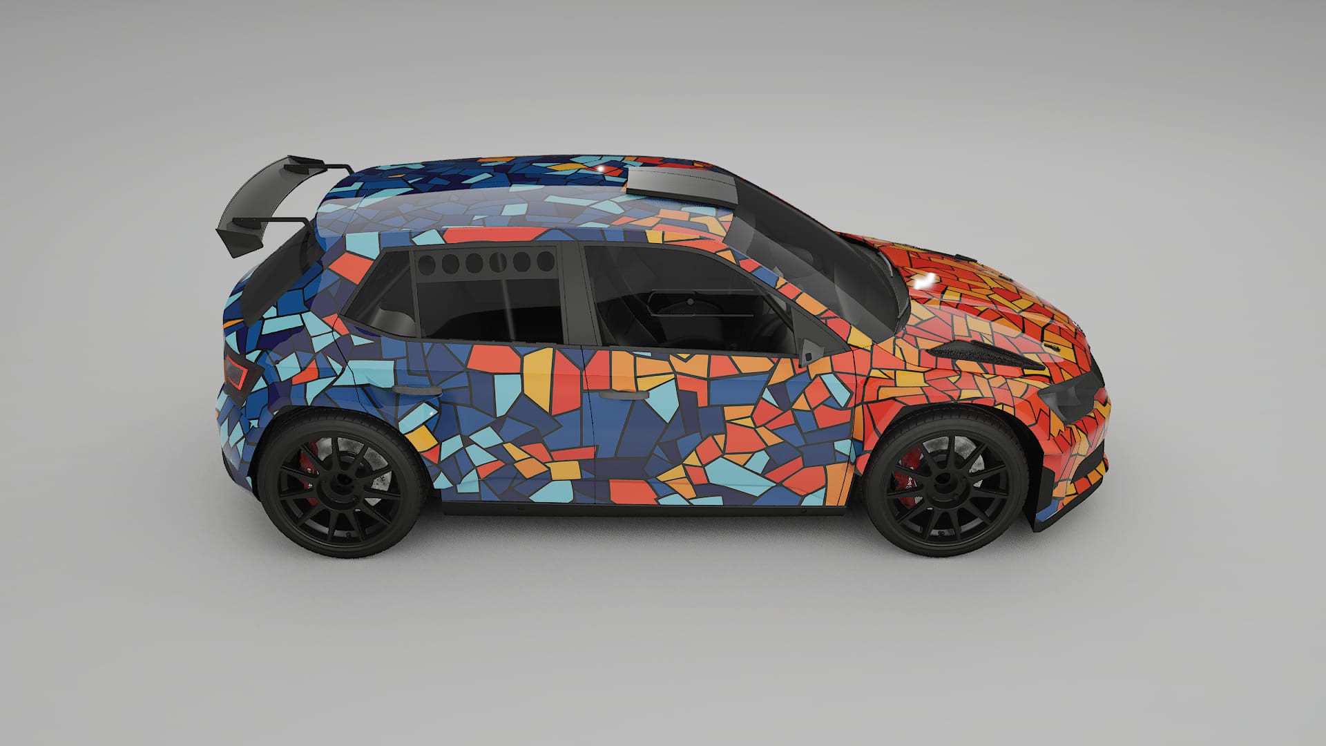 Škoda Fabia R5 6V BARCELONA – Design-Wrap PPF-Kit aus bedruckbarer Polyurethanfolie