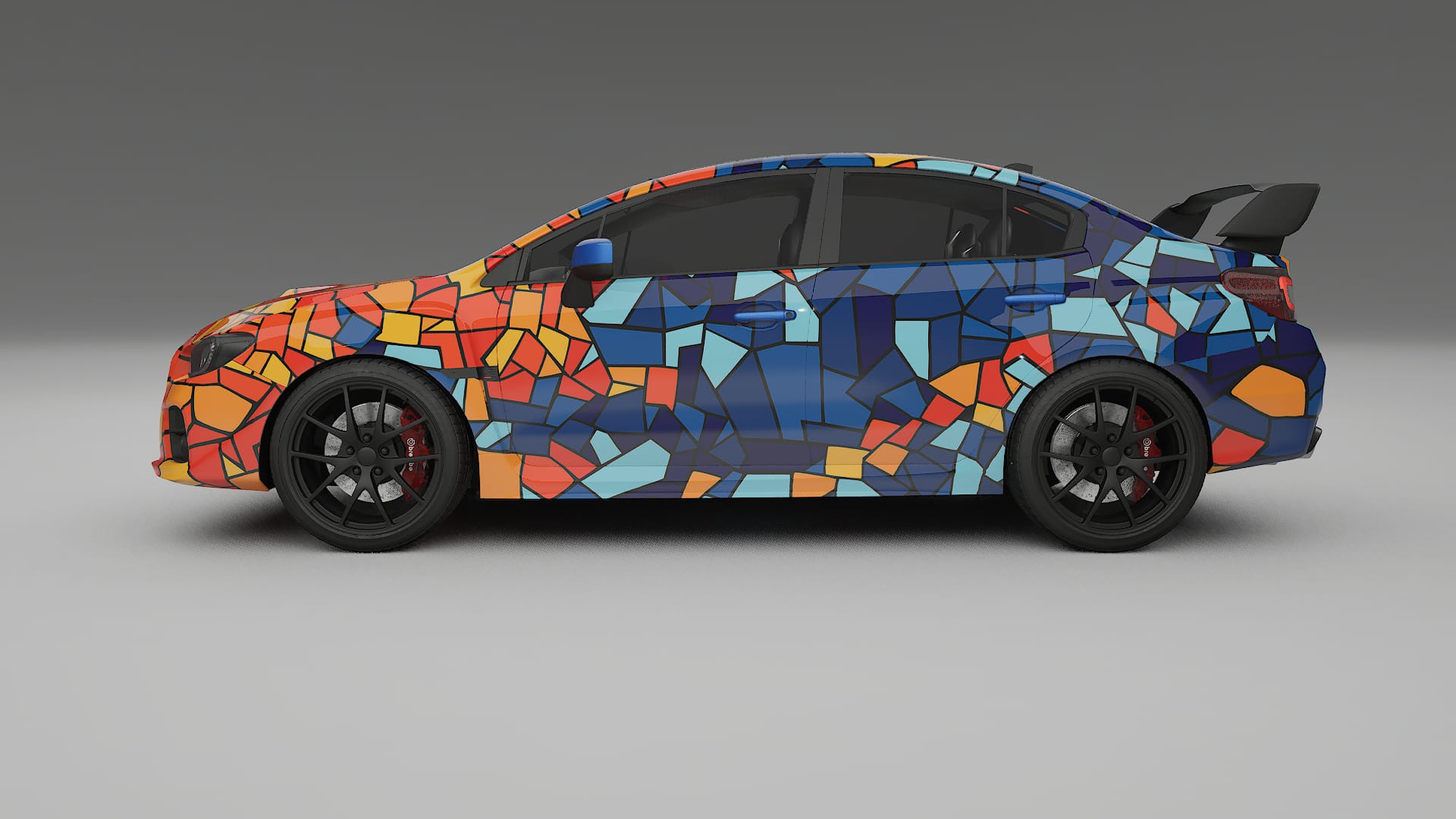 Subaru Impreza WRX Sti VA prefacelift pre-LCI BARCELONA – Design-Wrap PPF-Kit aus bedruckbarer Polyurethanfolie
