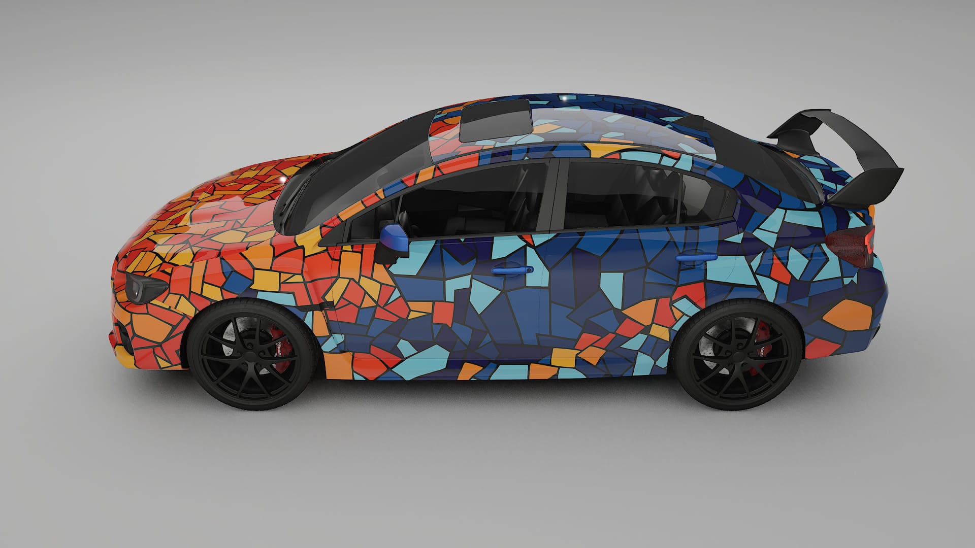 Subaru Impreza WRX Sti VA prefacelift pre-LCI BARCELONA – Design-Wrap PPF-Kit aus bedruckbarer Polyurethanfolie