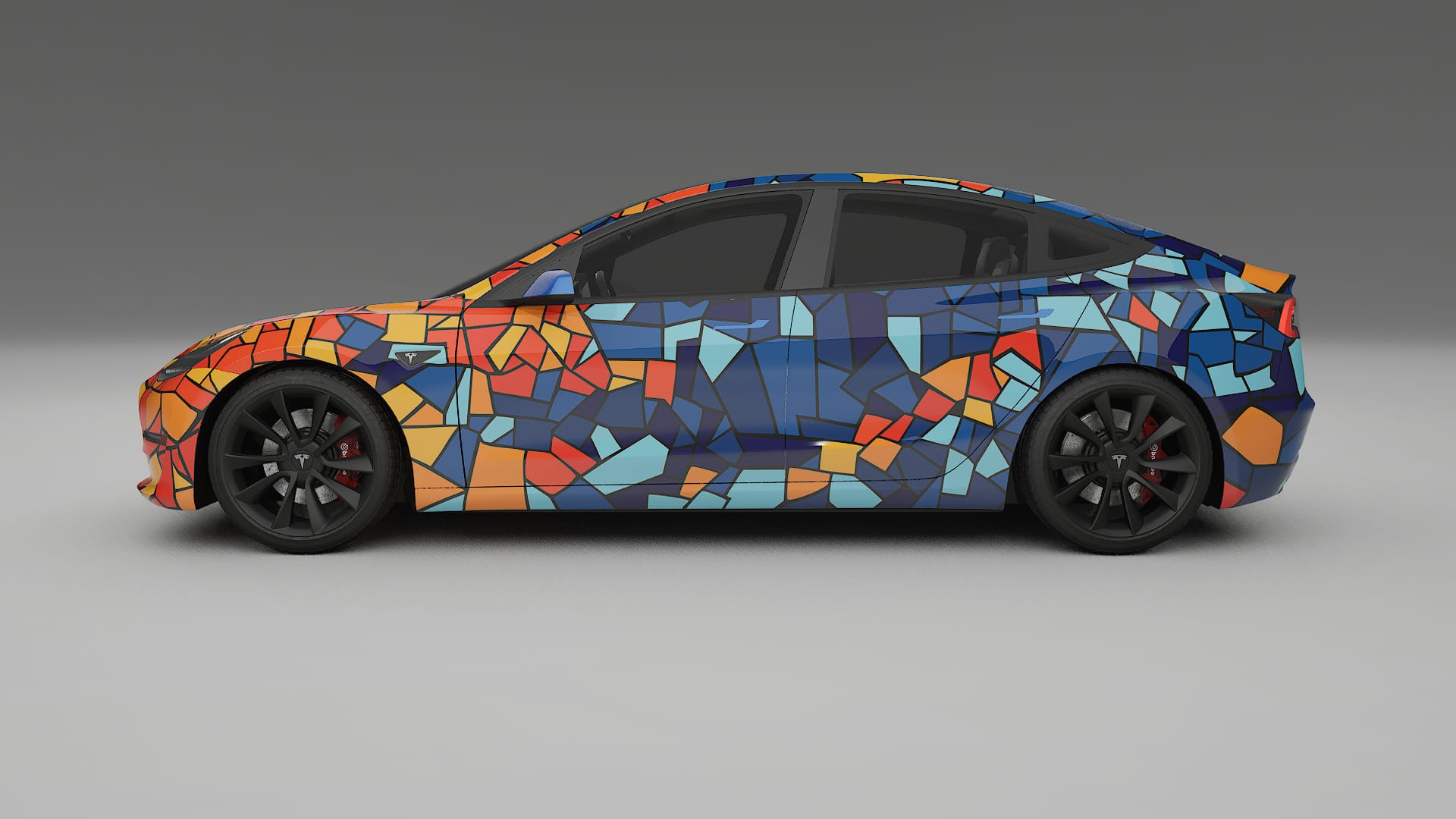 Tesla Model 3 BARCELONA – Design-Wrap PPF-Kit aus bedruckbarer Polyurethanfolie