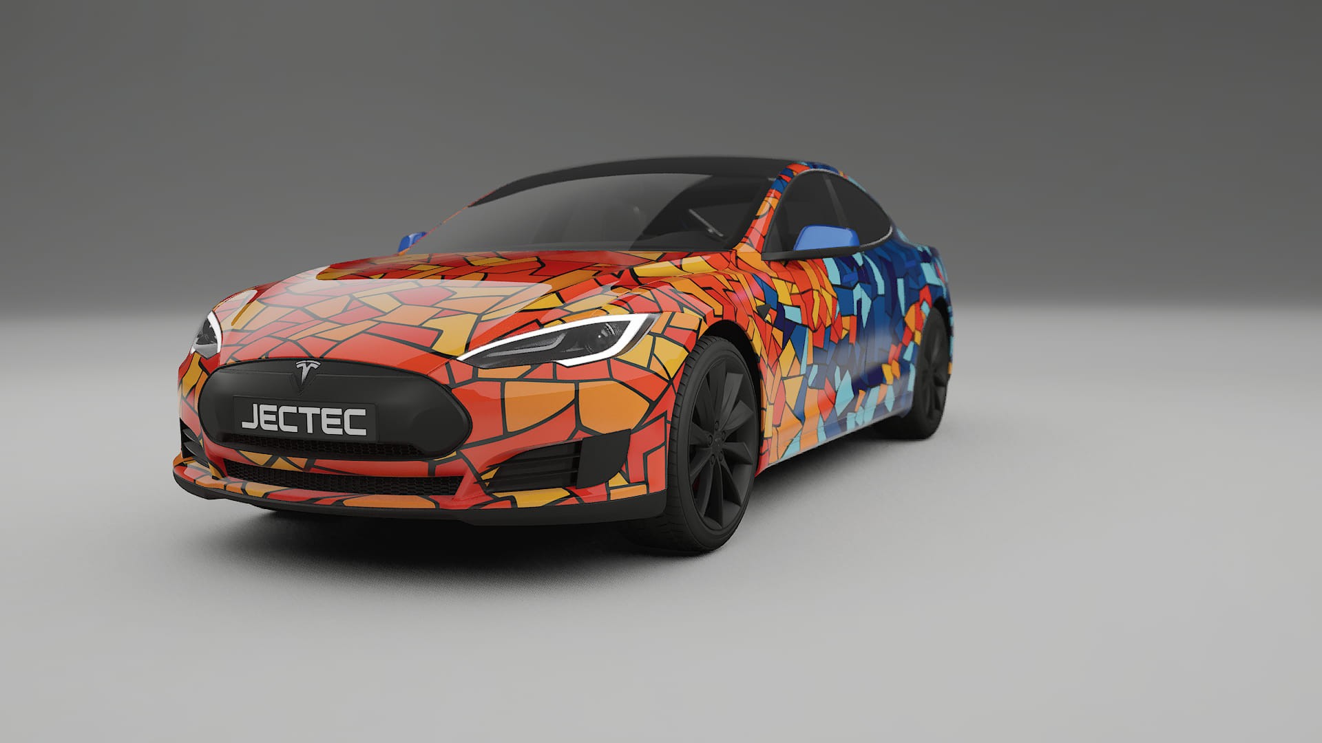 Tesla Model-S BARCELONA – Design-Wrap PPF-Kit aus bedruckbarer Polyurethanfolie