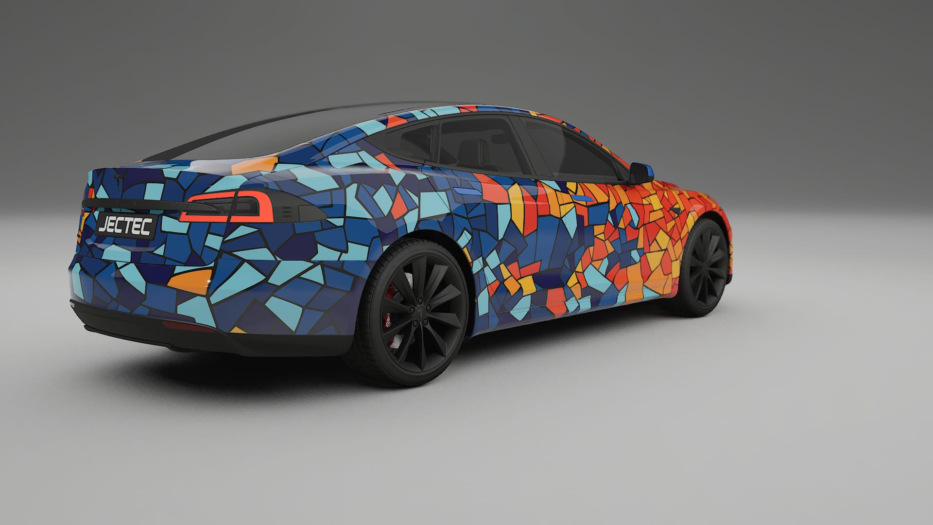 Tesla Model-S BARCELONA – Design-Wrap PPF-Kit aus bedruckbarer Polyurethanfolie