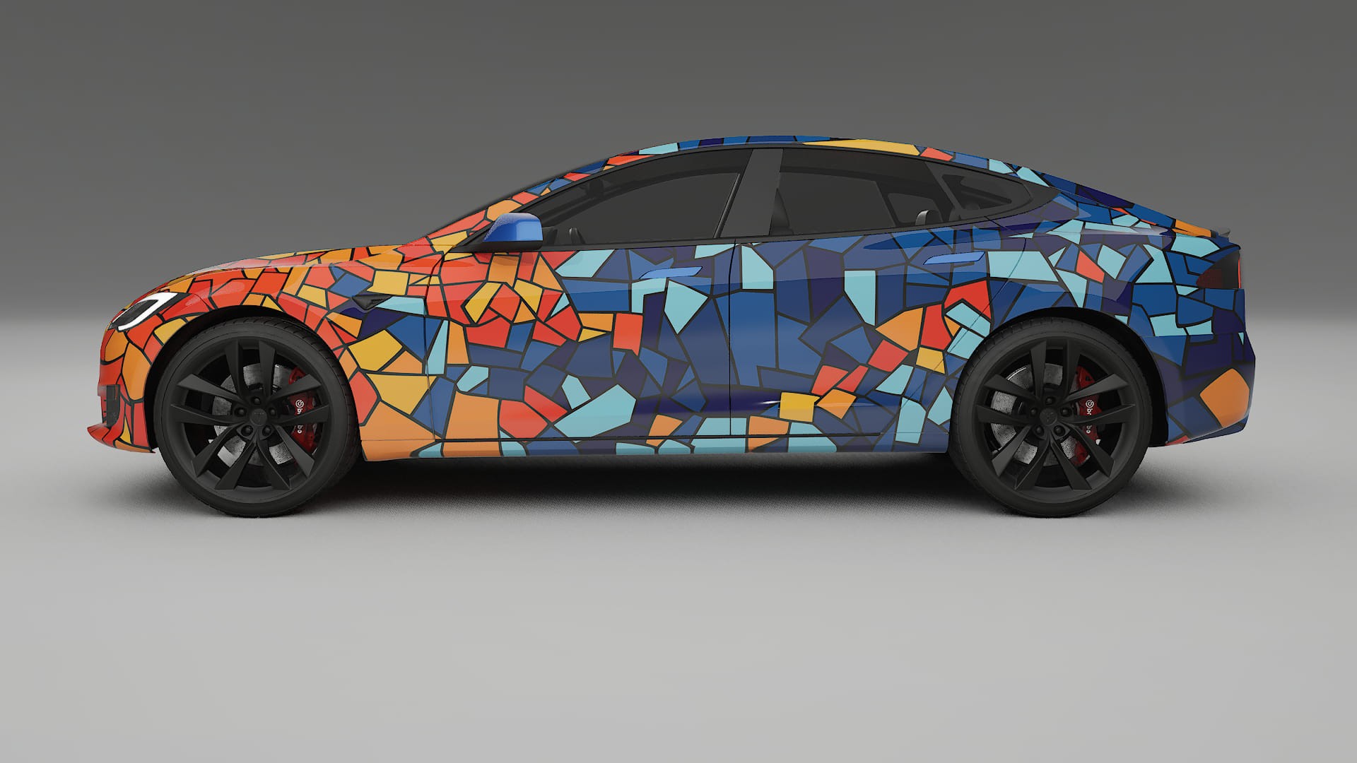 Tesla Model-S Refresh BARCELONA – Design-Wrap PPF-Kit aus bedruckbarer Polyurethanfolie