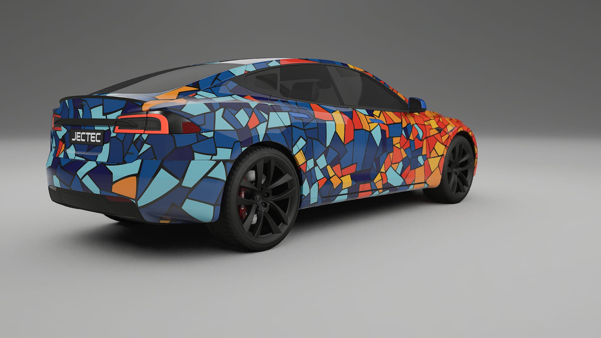 Tesla Model-S Refresh BARCELONA – Design-Wrap PPF-Kit aus bedruckbarer Polyurethanfolie