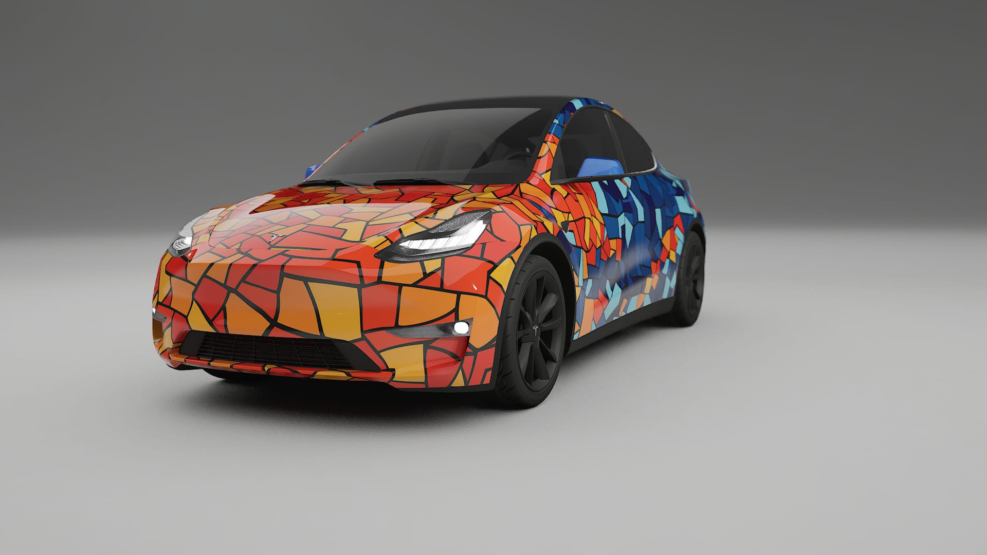 Tesla Model Y BARCELONA – Design-Wrap PPF-Kit aus bedruckbarer Polyurethanfolie
