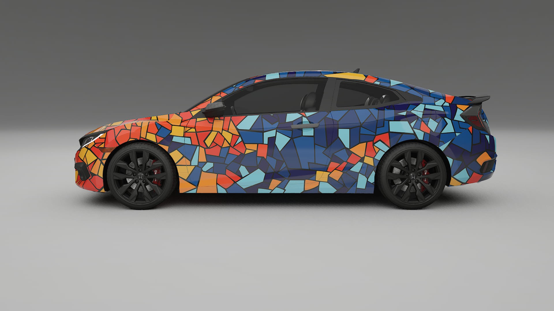 Honda Civic coupe prefacelift pre-LCI BARCELONA – Design-Wrap PPF-Kit aus bedruckbarer Polyurethanfolie