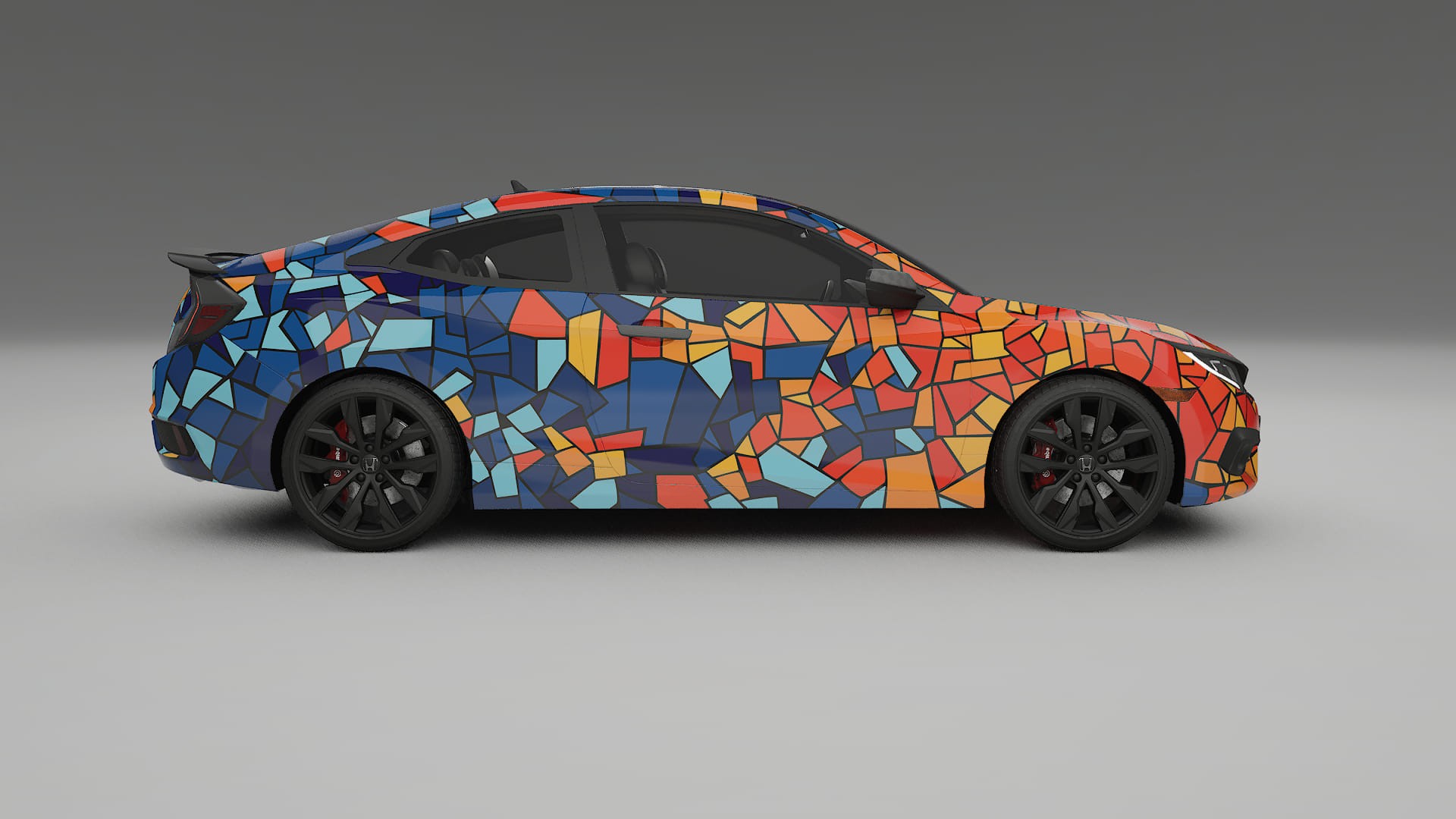 Honda Civic coupe prefacelift pre-LCI BARCELONA – Design-Wrap PPF-Kit aus bedruckbarer Polyurethanfolie