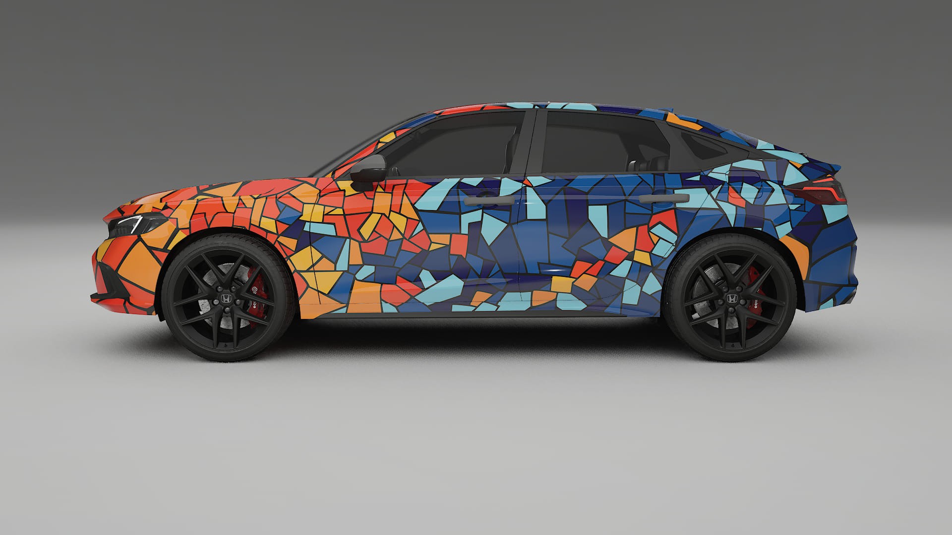 Honda Civic hatchback BARCELONA – Design-Wrap PPF-Kit aus bedruckbarer Polyurethanfolie