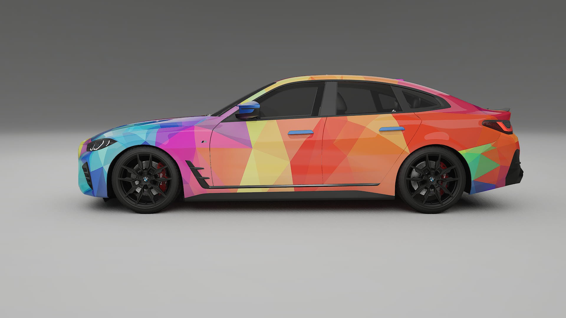 BMW I4 G26 M-Package VECTOR VIBE – Design-Wrap PPF-Kit aus bedruckbarer Polyurethanfolie