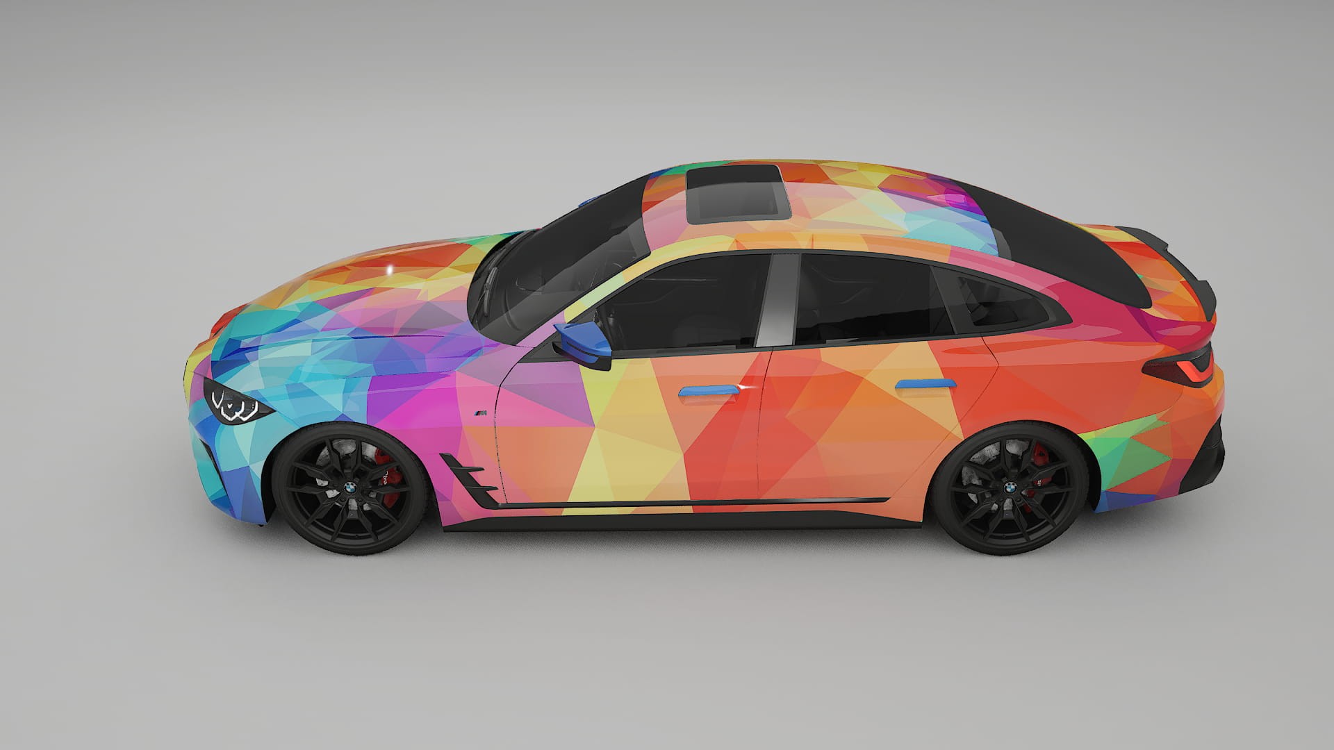 BMW I4 G26 M-Package VECTOR VIBE – Design-Wrap PPF-Kit aus bedruckbarer Polyurethanfolie
