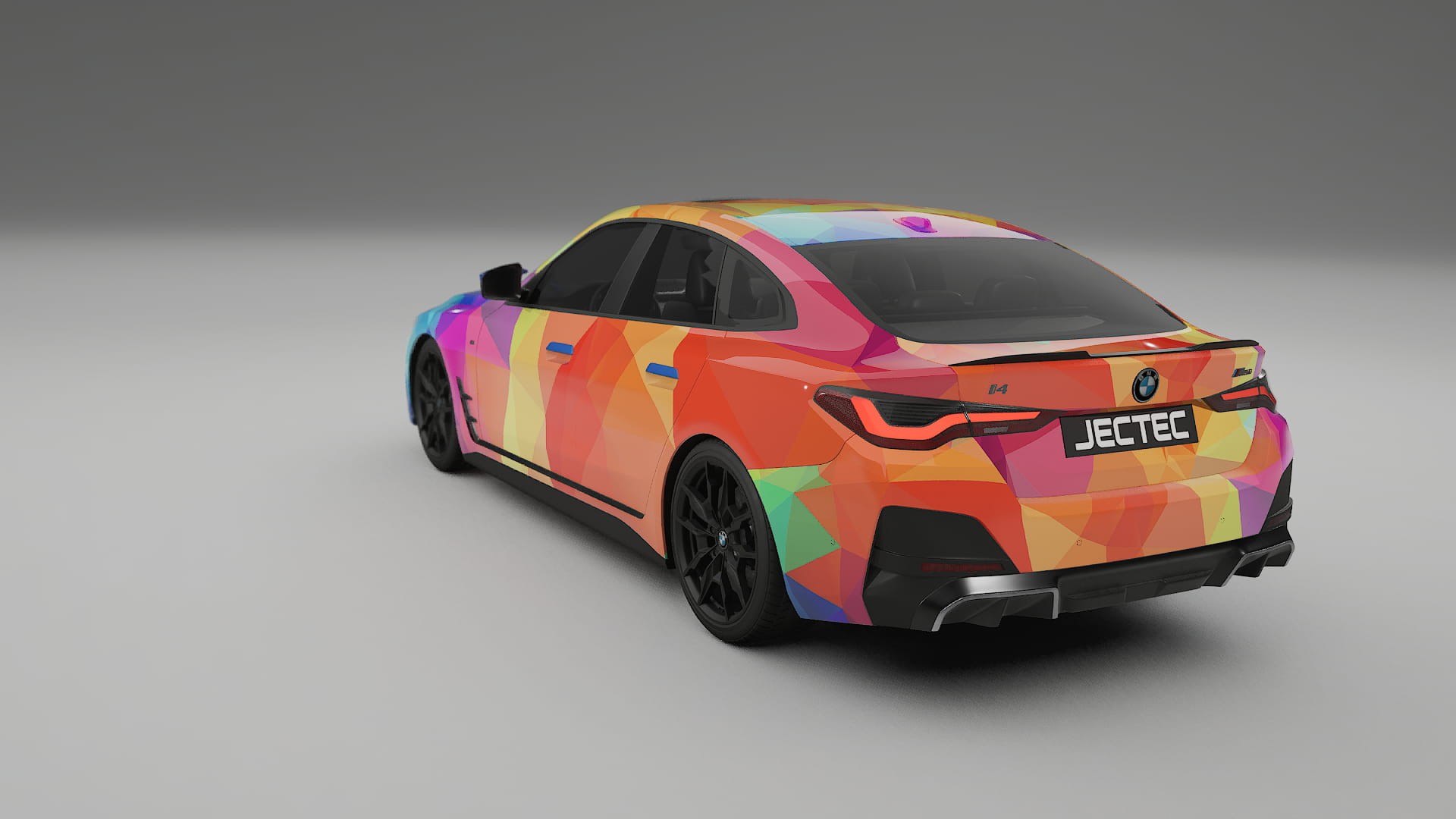 BMW I4 G26 M-Package VECTOR VIBE – Design-Wrap PPF-Kit aus bedruckbarer Polyurethanfolie