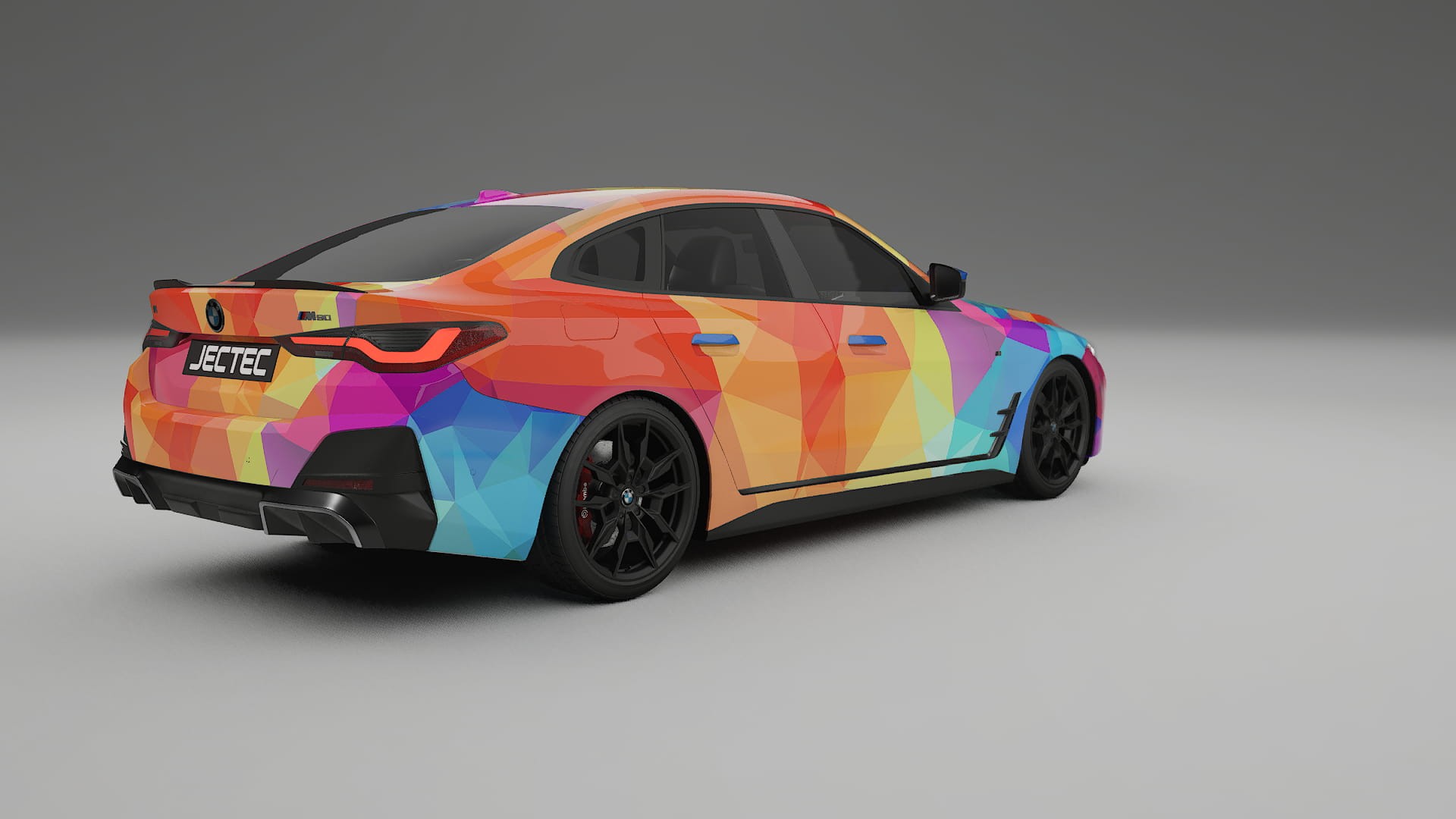 BMW I4 G26 M-Package VECTOR VIBE – Design-Wrap PPF-Kit aus bedruckbarer Polyurethanfolie