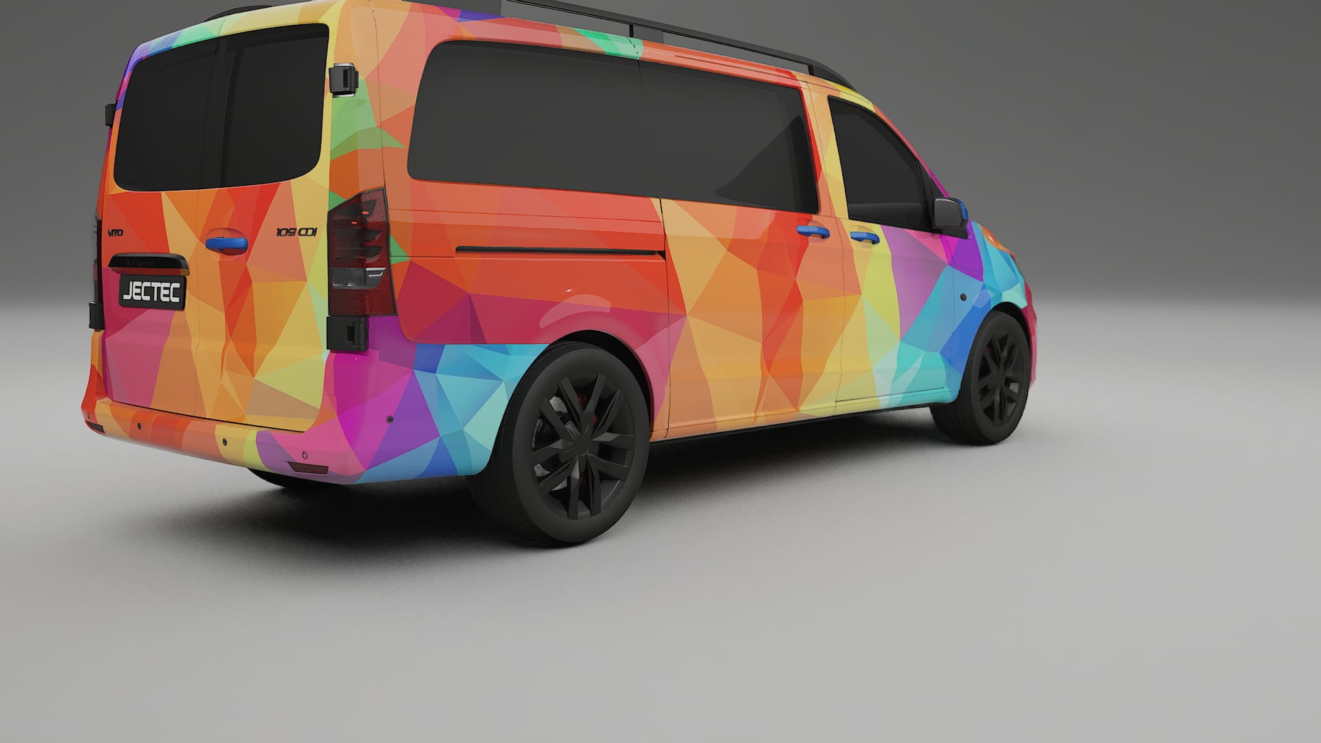 Mercedes Vito Short W447 prefacelift pre-LCI VECTOR VIBE – Design-Wrap PPF-Kit aus bedruckbarer Polyurethanfolie