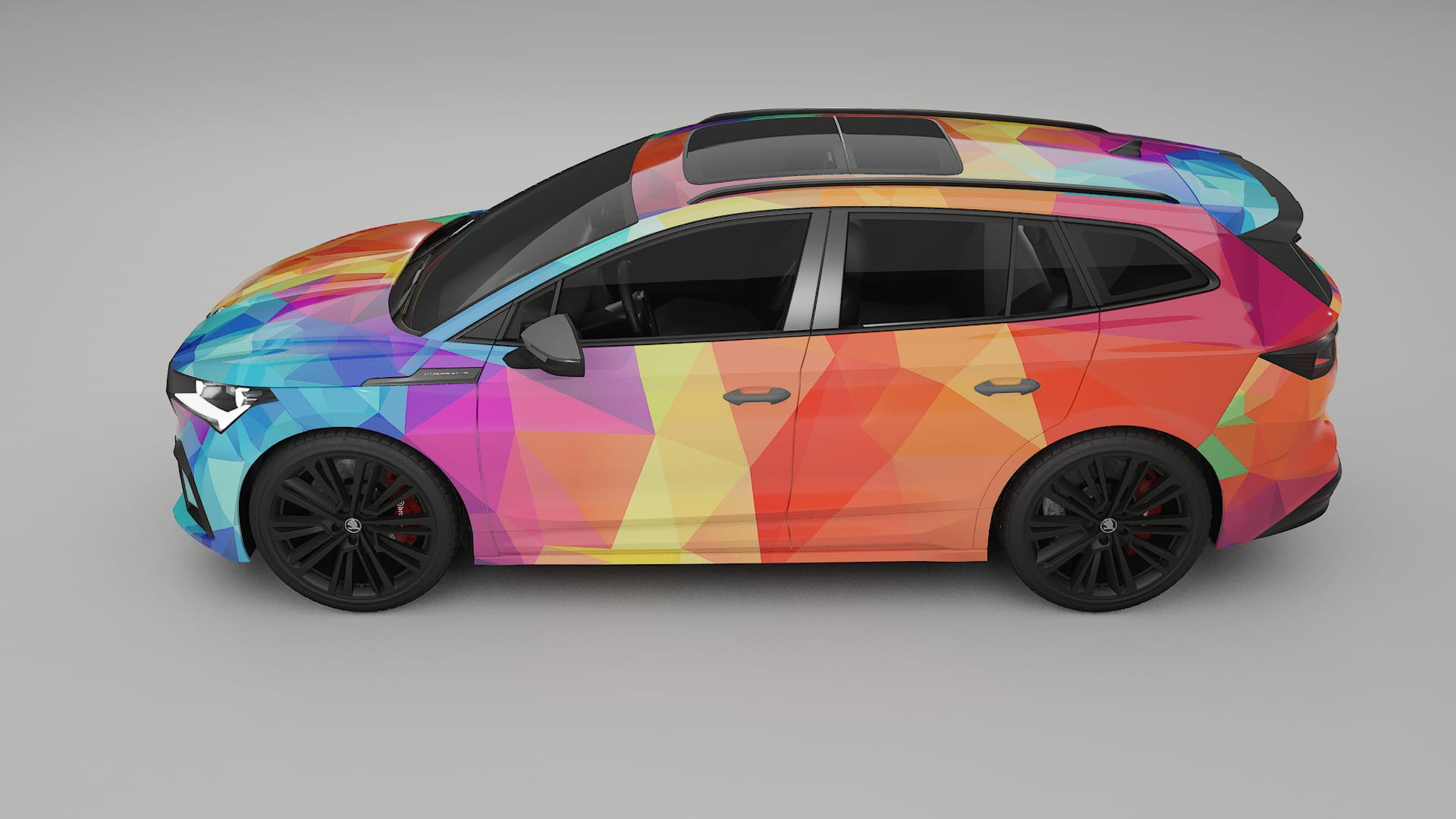 Škoda Enyaq MEB VECTOR VIBE – Design-Wrap PPF-Kit aus bedruckbarer Polyurethanfolie