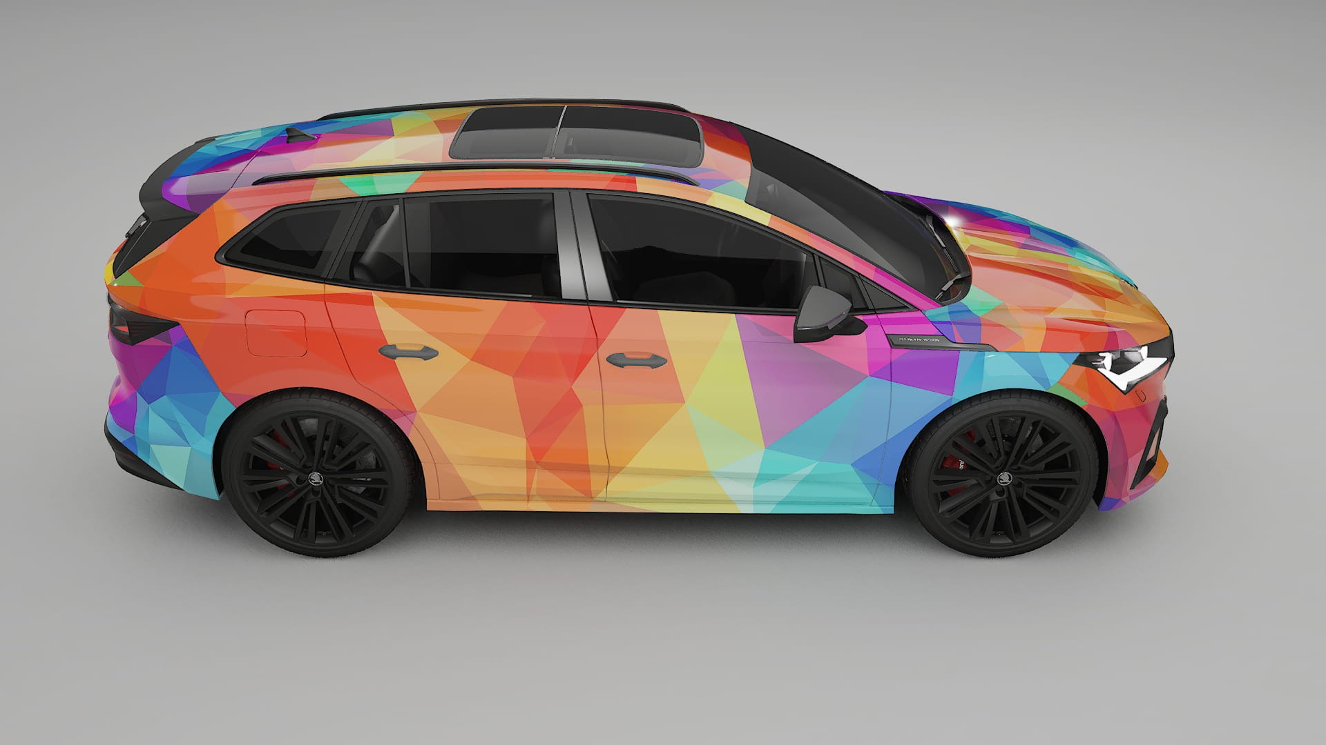 Škoda Enyaq MEB VECTOR VIBE – Design-Wrap PPF-Kit aus bedruckbarer Polyurethanfolie