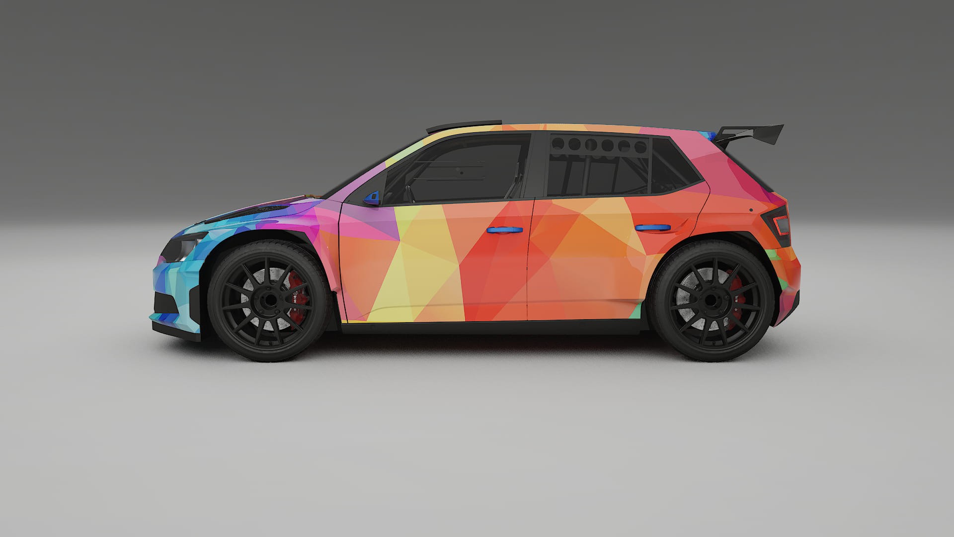 Škoda Fabia R5 6V VECTOR VIBE – Design-Wrap PPF-Kit aus bedruckbarer Polyurethanfolie