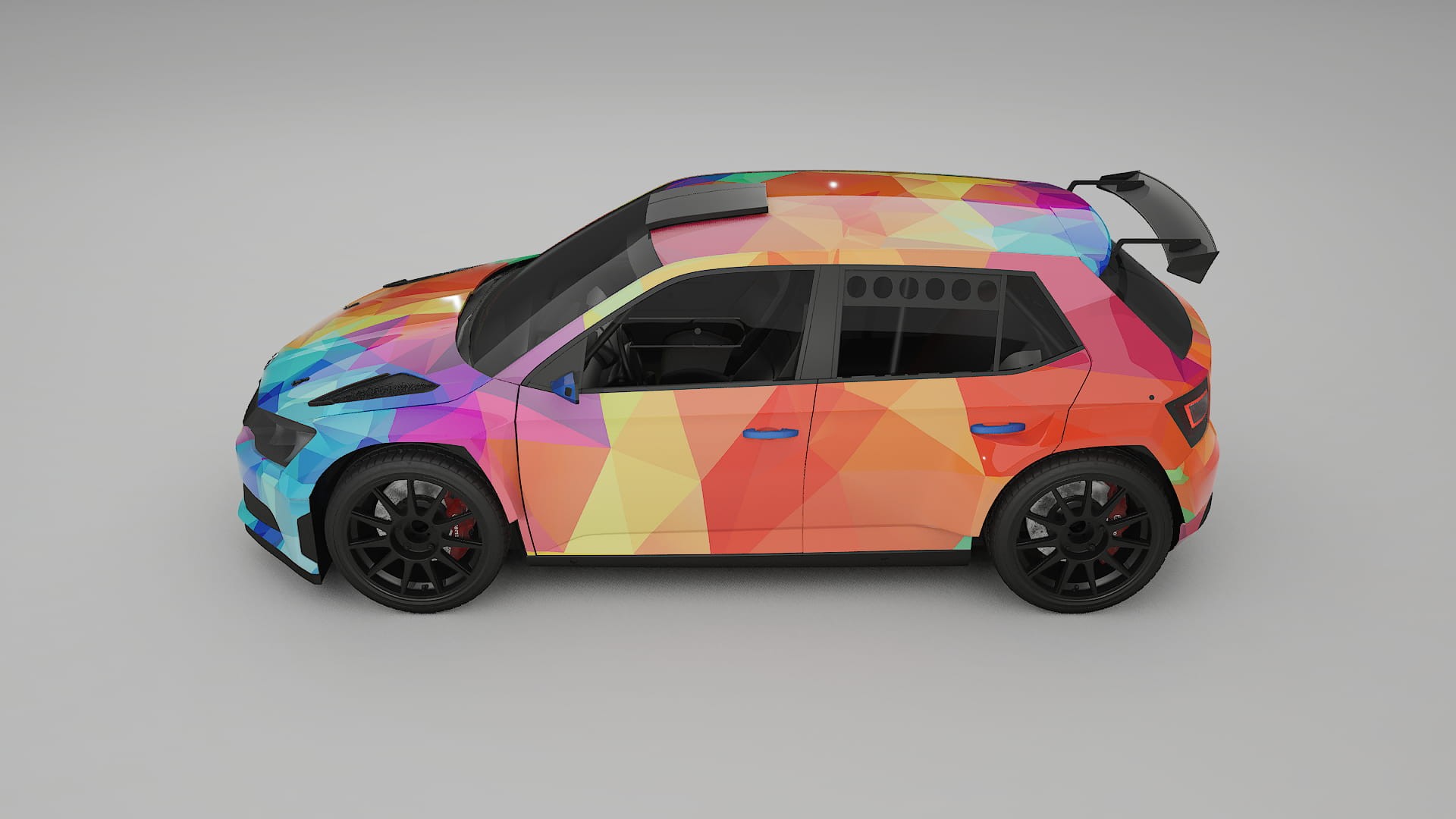 Škoda Fabia R5 6V VECTOR VIBE – Design-Wrap PPF-Kit aus bedruckbarer Polyurethanfolie