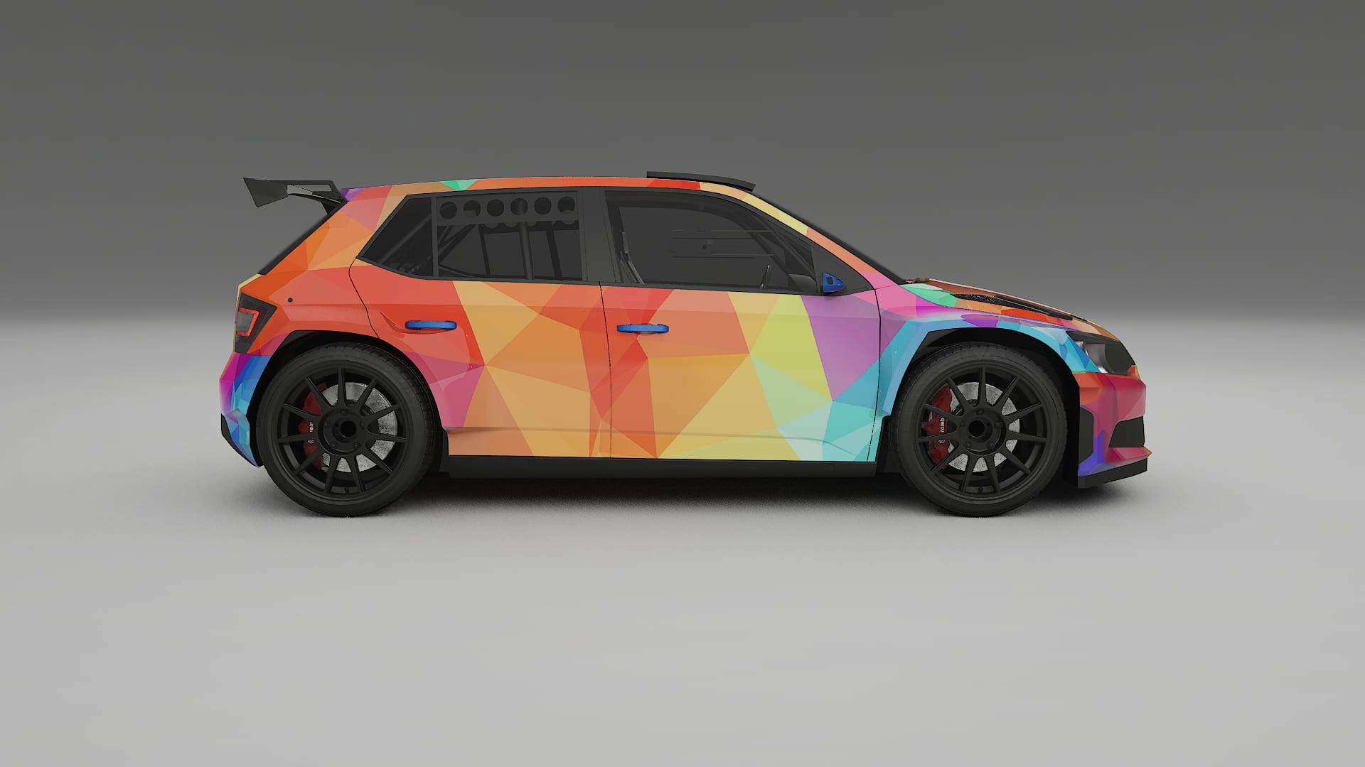 Škoda Fabia R5 6V VECTOR VIBE – Design-Wrap PPF-Kit aus bedruckbarer Polyurethanfolie