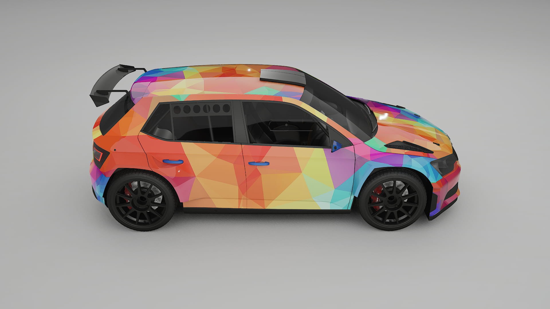 Škoda Fabia R5 6V VECTOR VIBE – Design-Wrap PPF-Kit aus bedruckbarer Polyurethanfolie