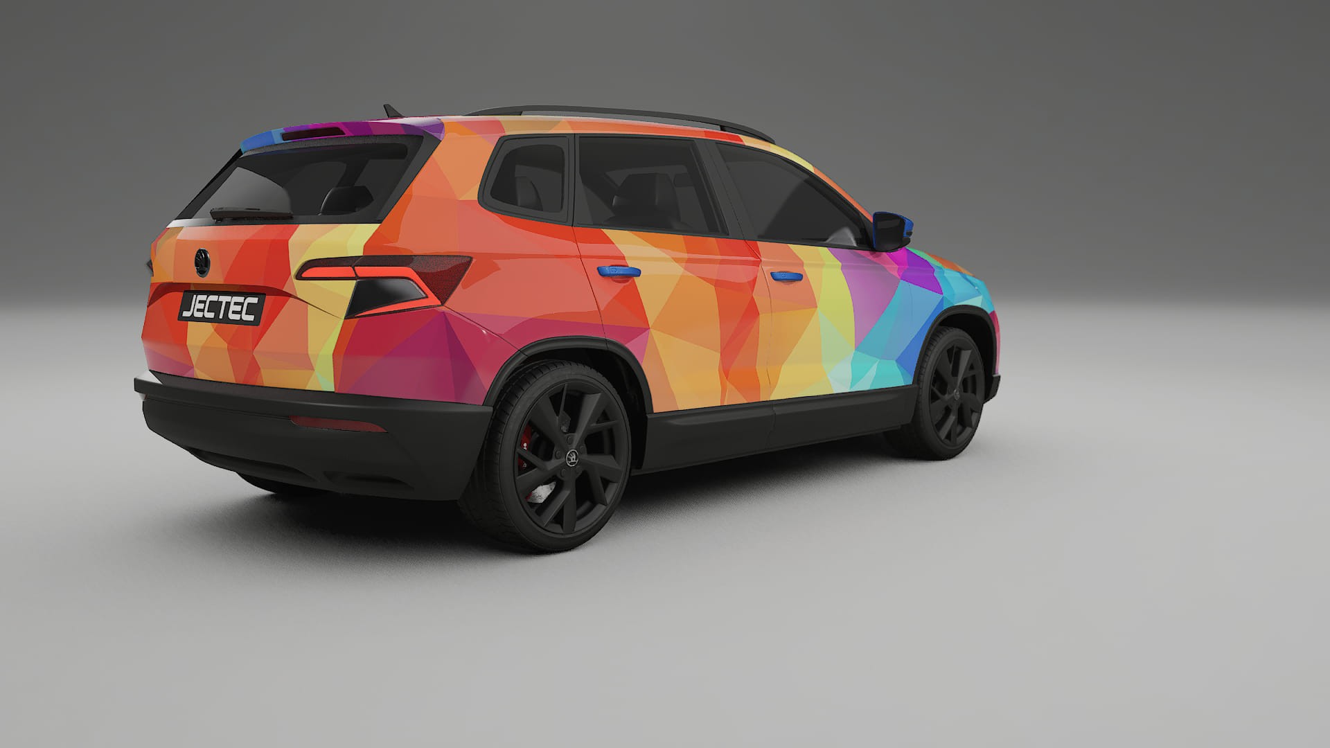 Škoda Karoq NU7 VECTOR VIBE – Design-Wrap PPF-Kit aus bedruckbarer Polyurethanfolie