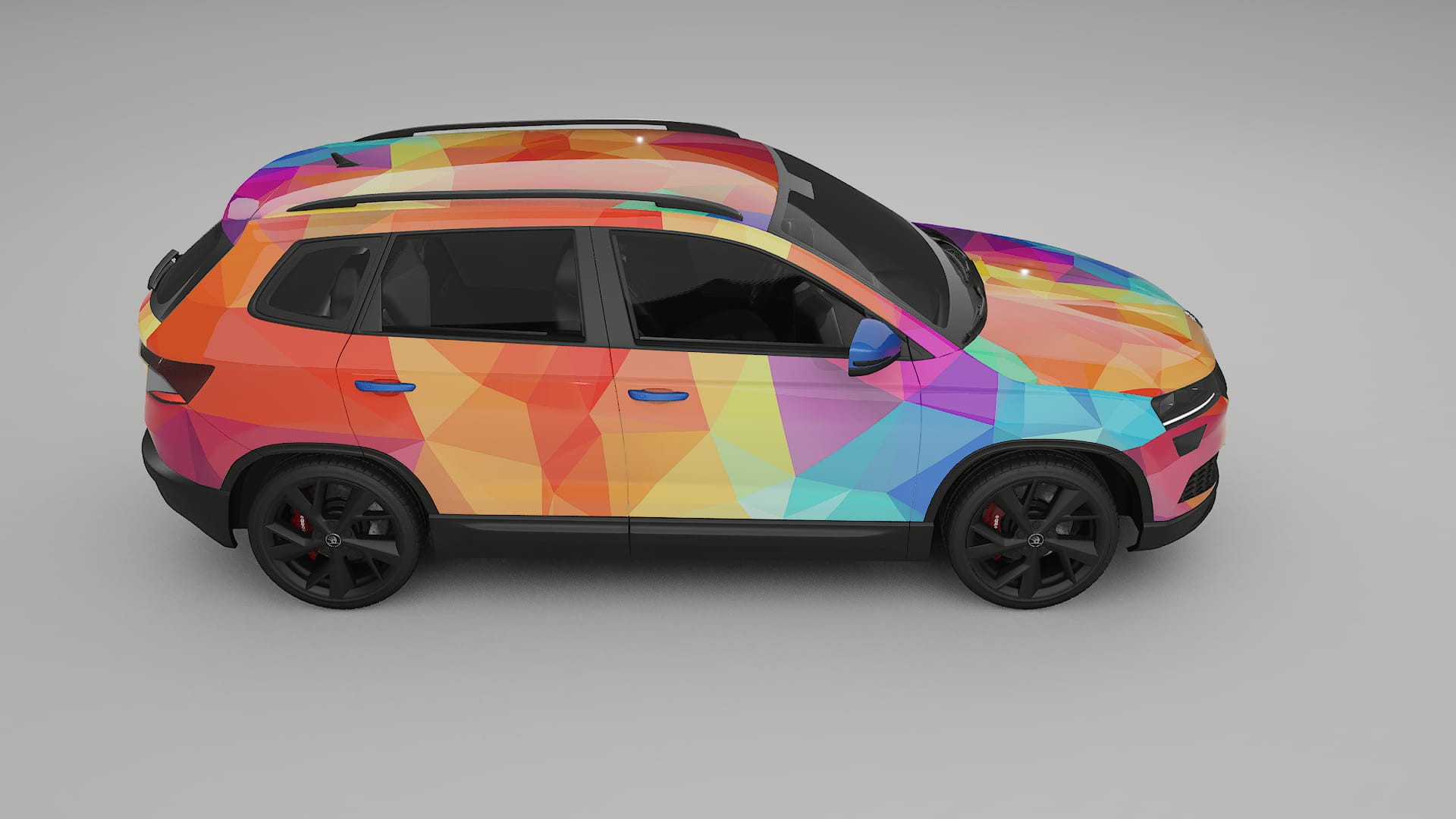 Škoda Karoq NU7 VECTOR VIBE – Design-Wrap PPF-Kit aus bedruckbarer Polyurethanfolie