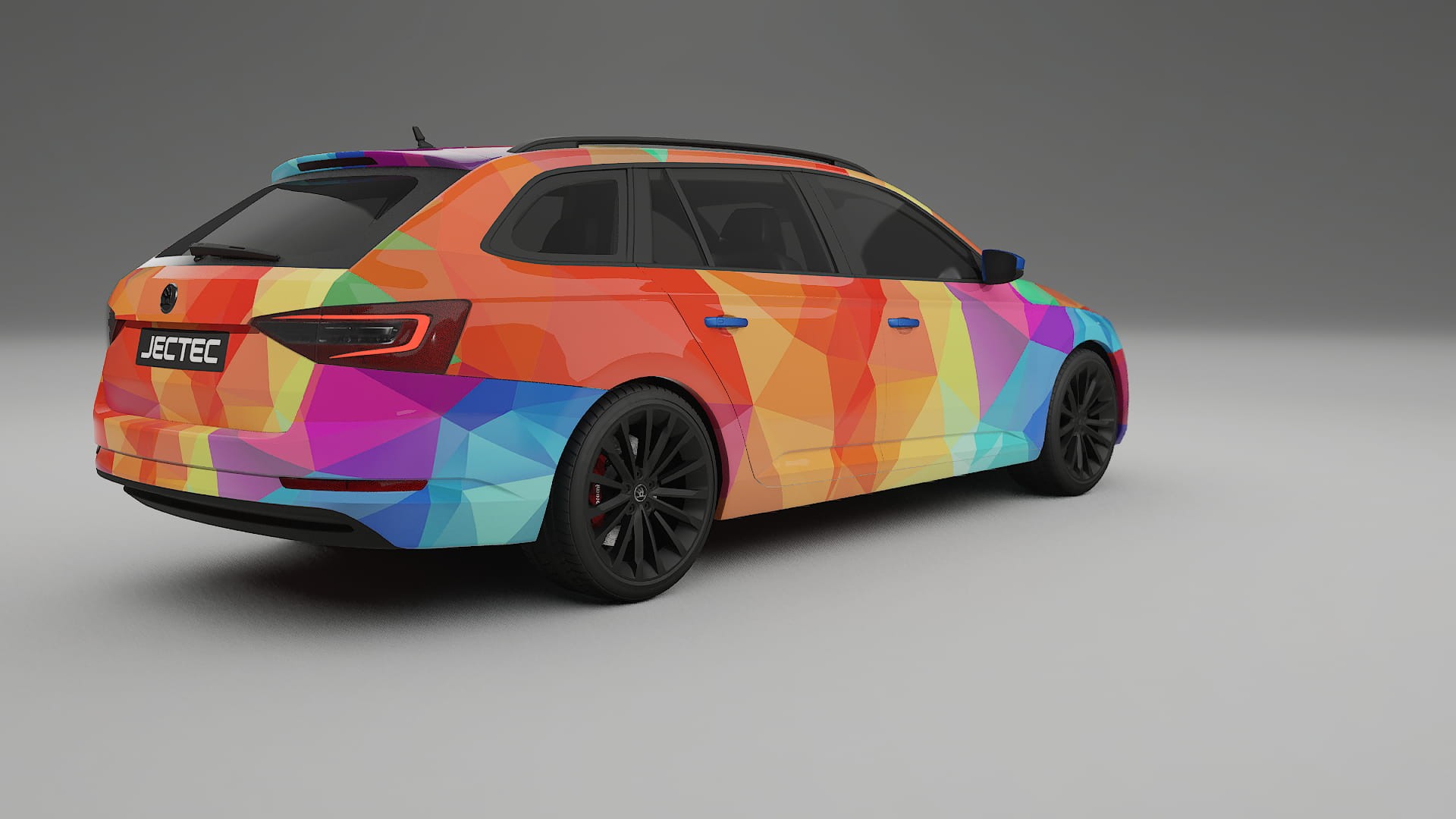 Škoda Superb B8 VECTOR VIBE – Design-Wrap PPF-Kit aus bedruckbarer Polyurethanfolie