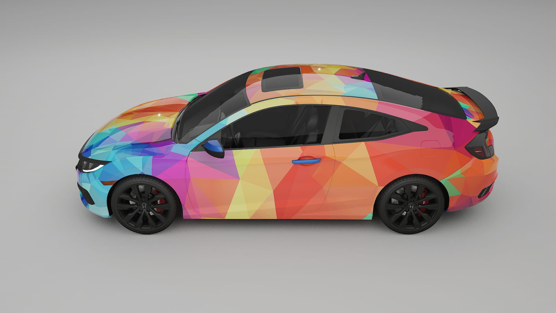 Honda Civic coupe prefacelift pre-LCI VECTOR VIBE – Design-Wrap PPF-Kit aus bedruckbarer Polyurethanfolie