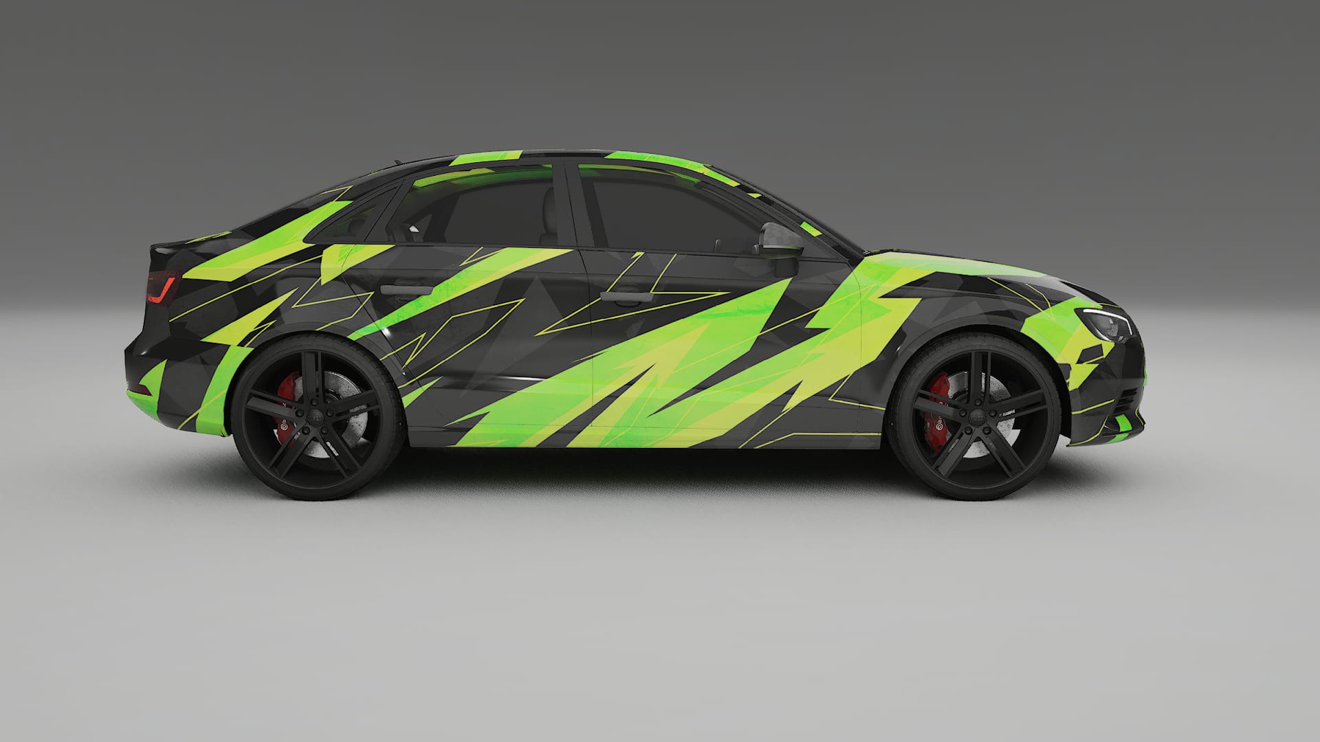 Audi A3 8V sedan prefacelift pre-LCI NINJA TURTLES – Design-Wrap PPF-Kit aus bedruckbarer Polyurethanfolie