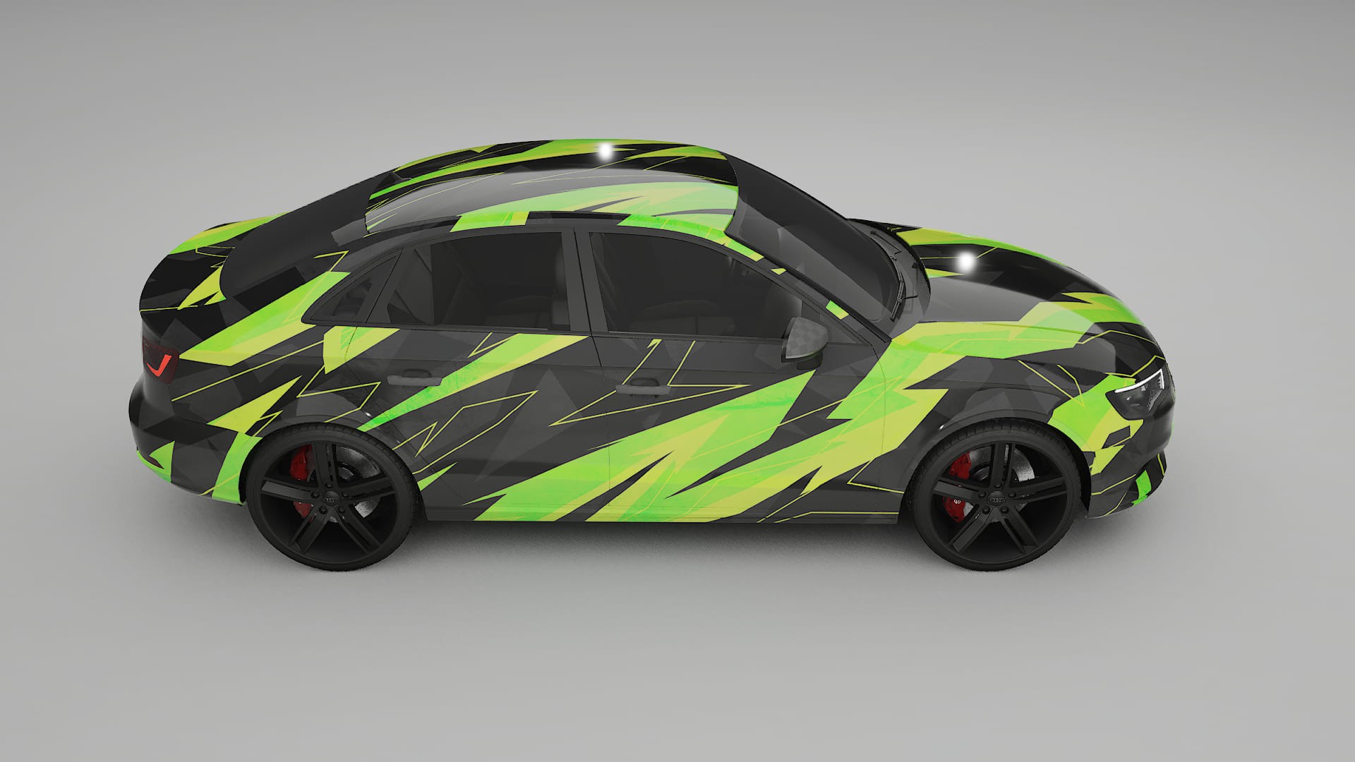 Audi A3 8V sedan prefacelift pre-LCI NINJA TURTLES – Design-Wrap PPF-Kit aus bedruckbarer Polyurethanfolie