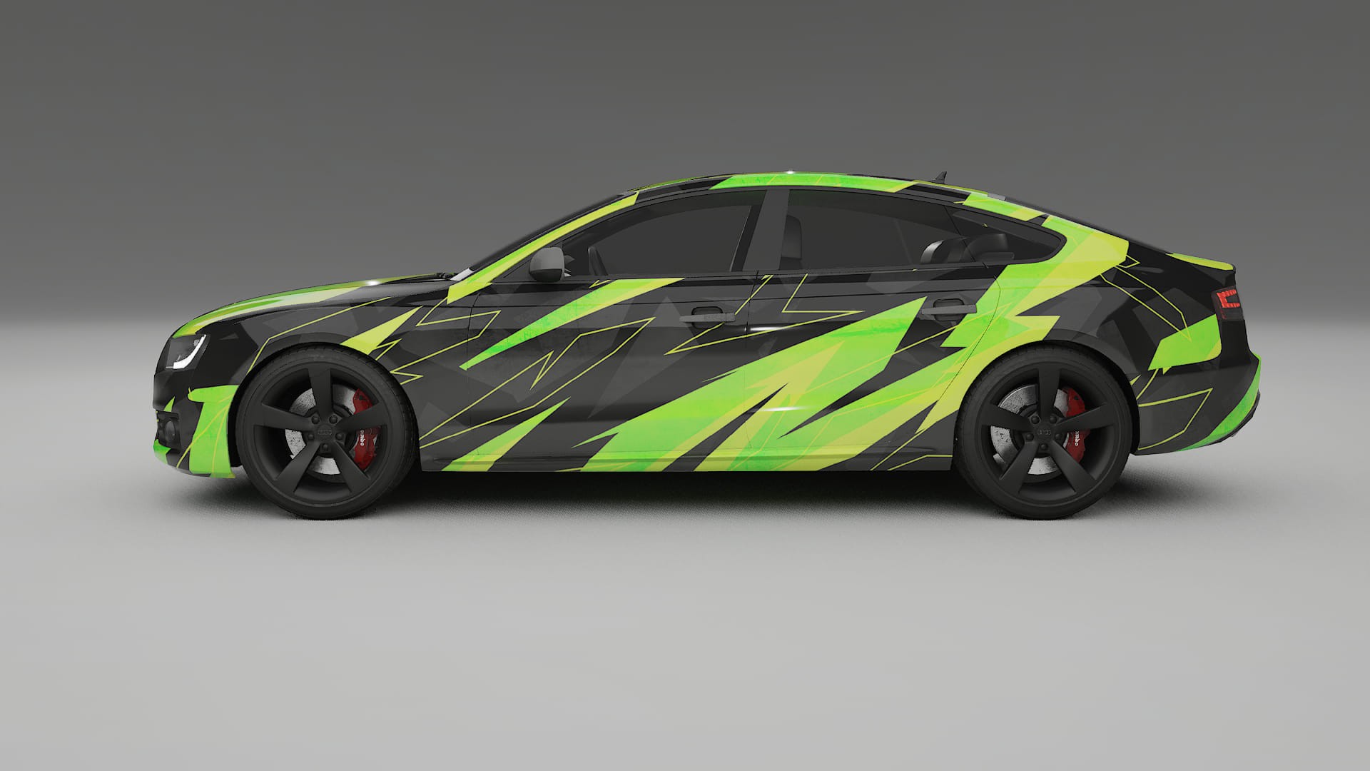Audi A5 8T Sportback prefacelift pre-LCI NINJA TURTLES – Design-Wrap PPF-Kit aus bedruckbarer Polyurethanfolie