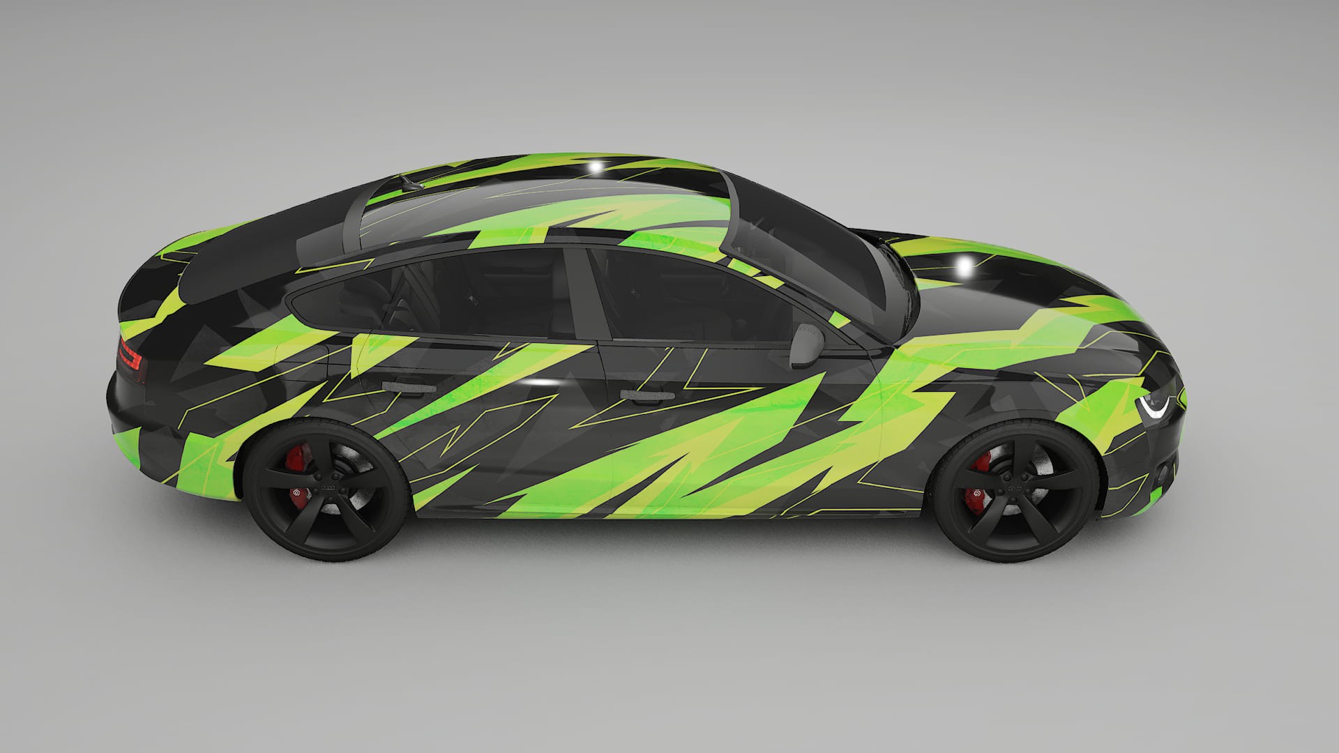 Audi A5 8T Sportback prefacelift pre-LCI NINJA TURTLES – Design-Wrap PPF-Kit aus bedruckbarer Polyurethanfolie
