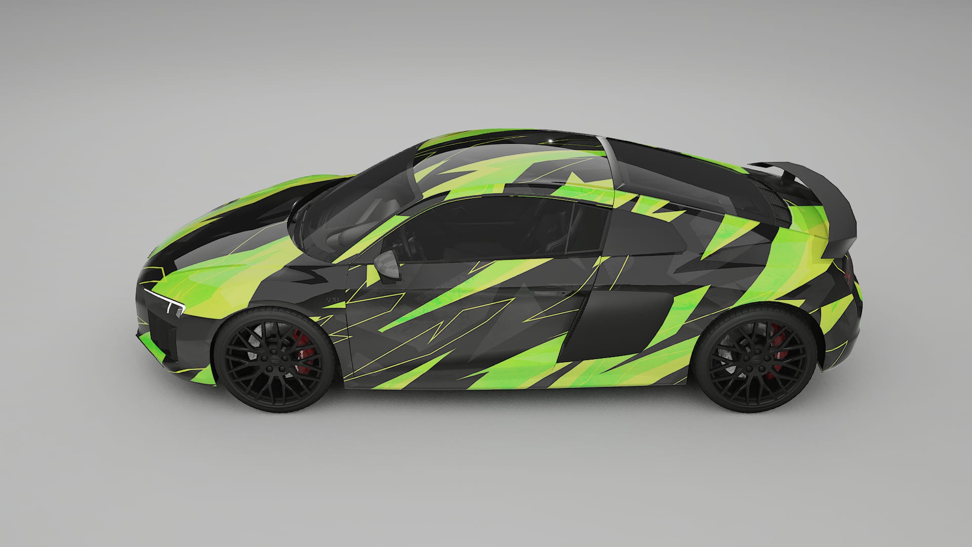 Audi R8 typ-4S prefacelift pre-LCI NINJA TURTLES – Design-Wrap PPF-Kit aus bedruckbarer Polyurethanfolie