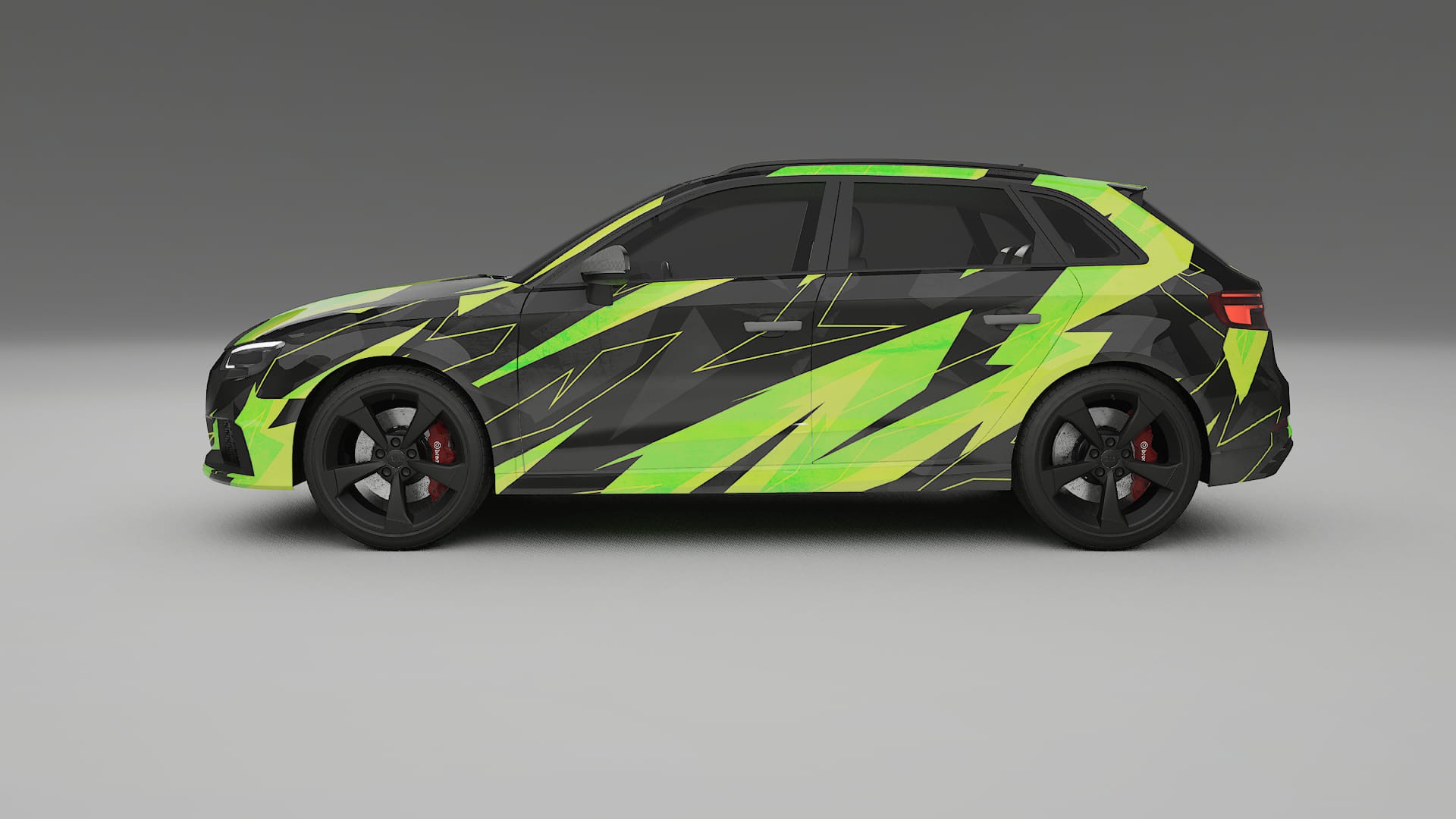 Audi RS3 Sportback 8V facelift LCI NINJA TURTLES – Design-Wrap PPF-Kit aus bedruckbarer Polyurethanfolie