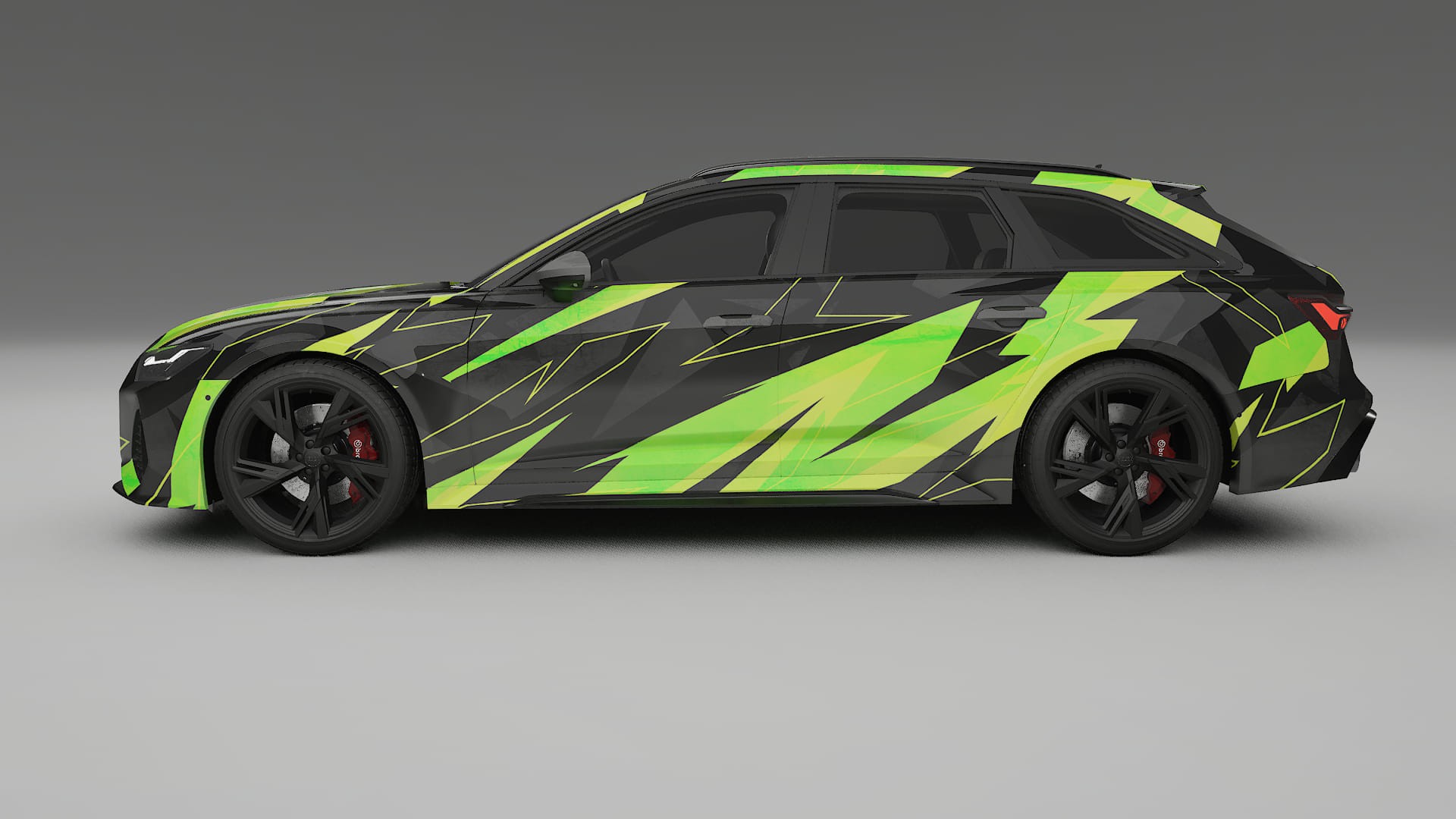 Audi RS6 Avant C8 facelift LCI NINJA TURTLES – Design-Wrap PPF-Kit aus bedruckbarer Polyurethanfolie