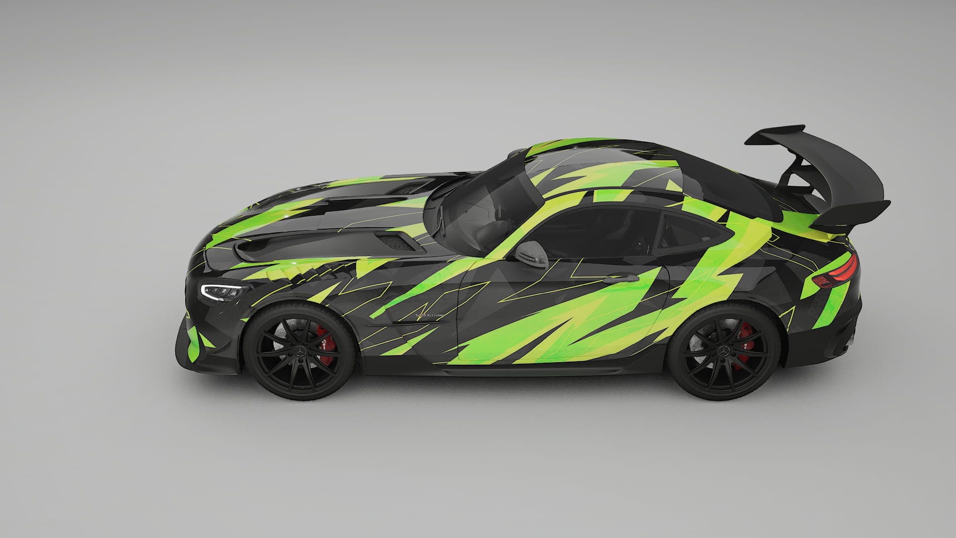 Mercedes AMG GT Black Series C192 Coupe NINJA TURTLES – Design-Wrap PPF-Kit aus bedruckbarer Polyurethanfolie