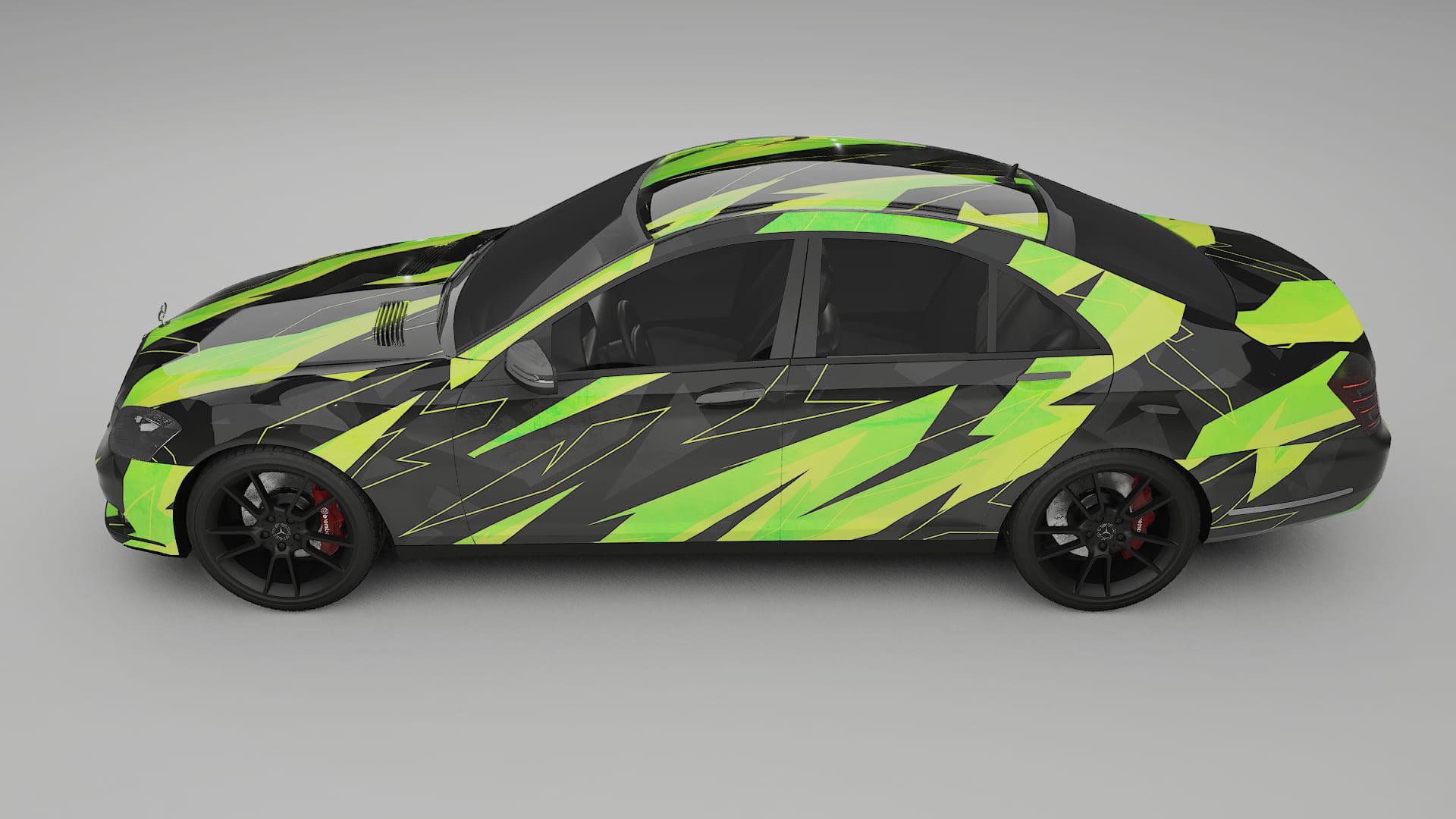 Mercedes S-class W221 facelift LCI NINJA TURTLES – Design-Wrap PPF-Kit aus bedruckbarer Polyurethanfolie