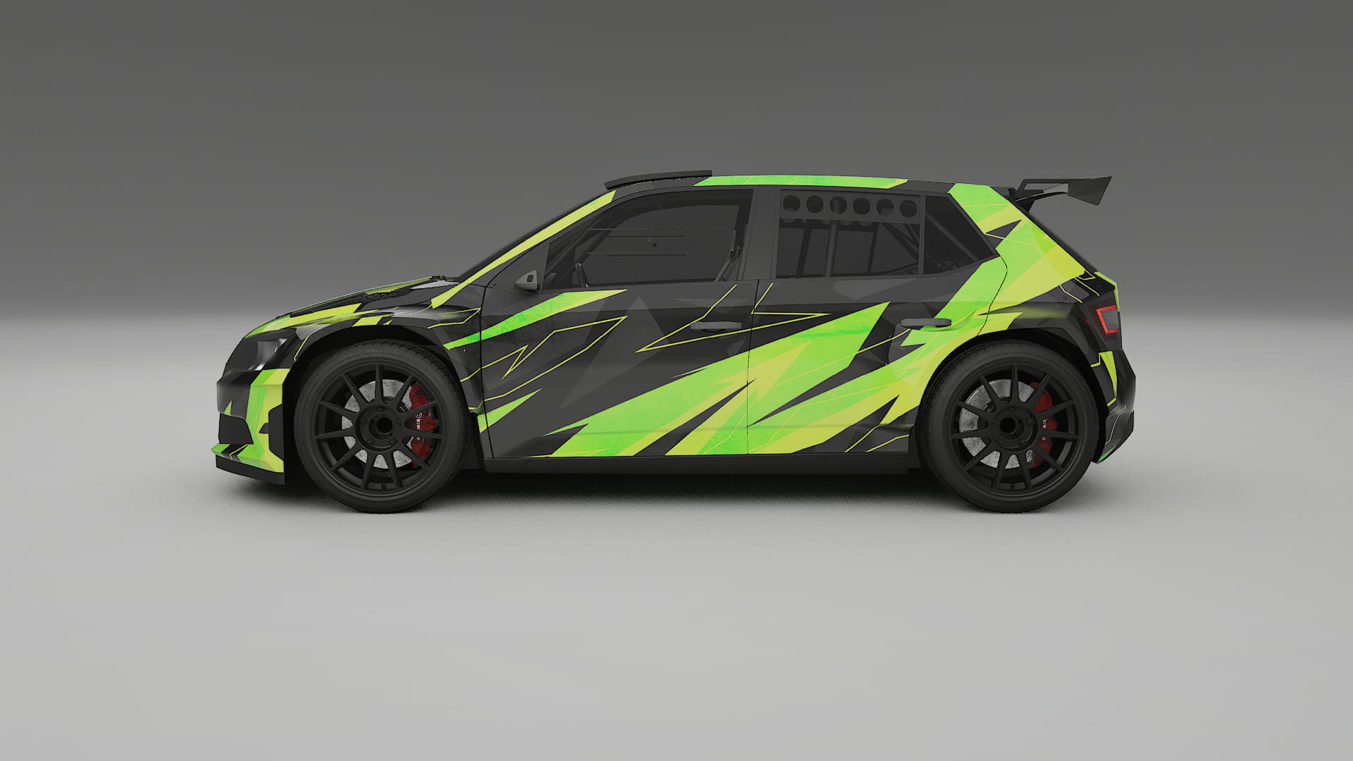 Škoda Fabia R5 6V NINJA TURTLES – Design-Wrap PPF-Kit aus bedruckbarer Polyurethanfolie