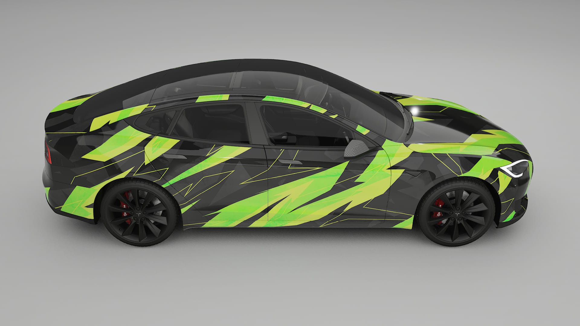 Tesla Model-S NINJA TURTLES – Design-Wrap PPF-Kit aus bedruckbarer Polyurethanfolie