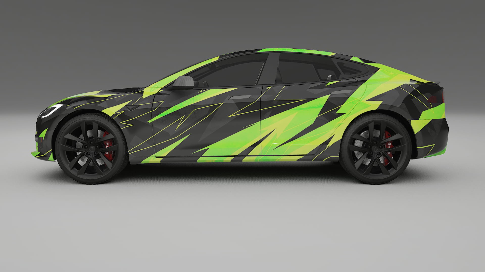 Tesla Model-S Refresh NINJA TURTLES – Design-Wrap PPF-Kit aus bedruckbarer Polyurethanfolie