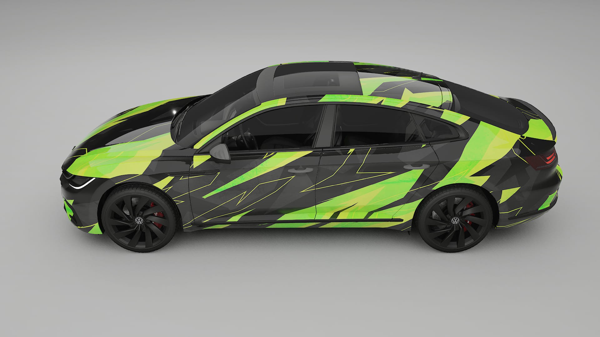 VW Arteon R 3H prefacelift pre-LCI NINJA TURTLES – Design-Wrap PPF-Kit aus bedruckbarer Polyurethanfolie